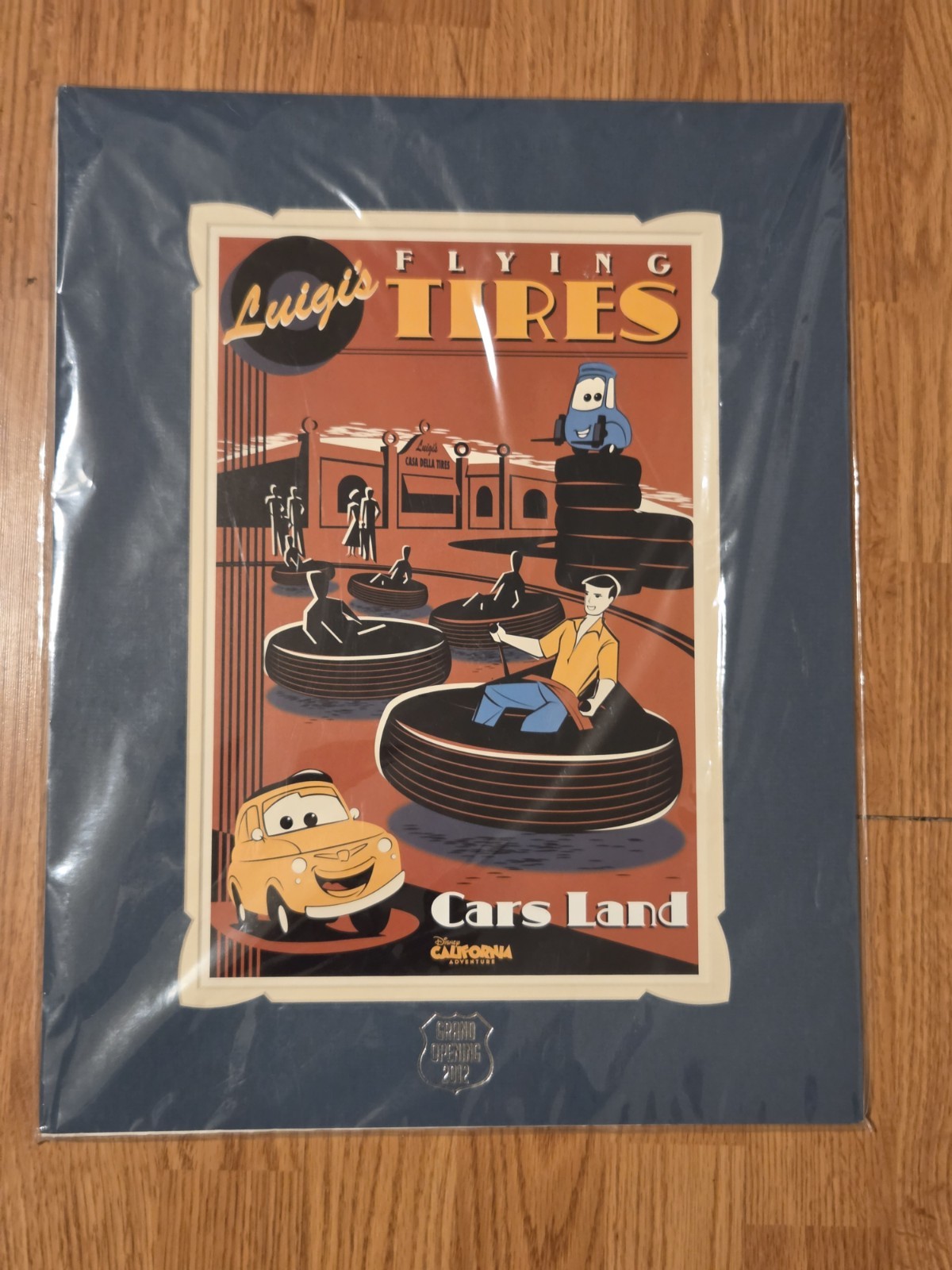Disney Cars Land Grand Opening 2012 Luigi\'s Flying Tires Poster DCA 18x14 Disney Cars Land Grand Opening 2012 Luigi\'s Flying Tires Poster DCA 18x14