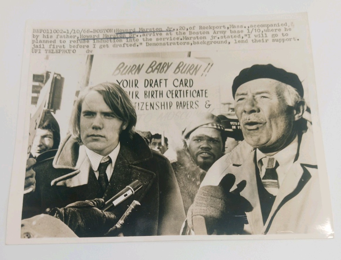 1968 Howard Marston Jr Draft Protest Original UPI Press Photo 8x10