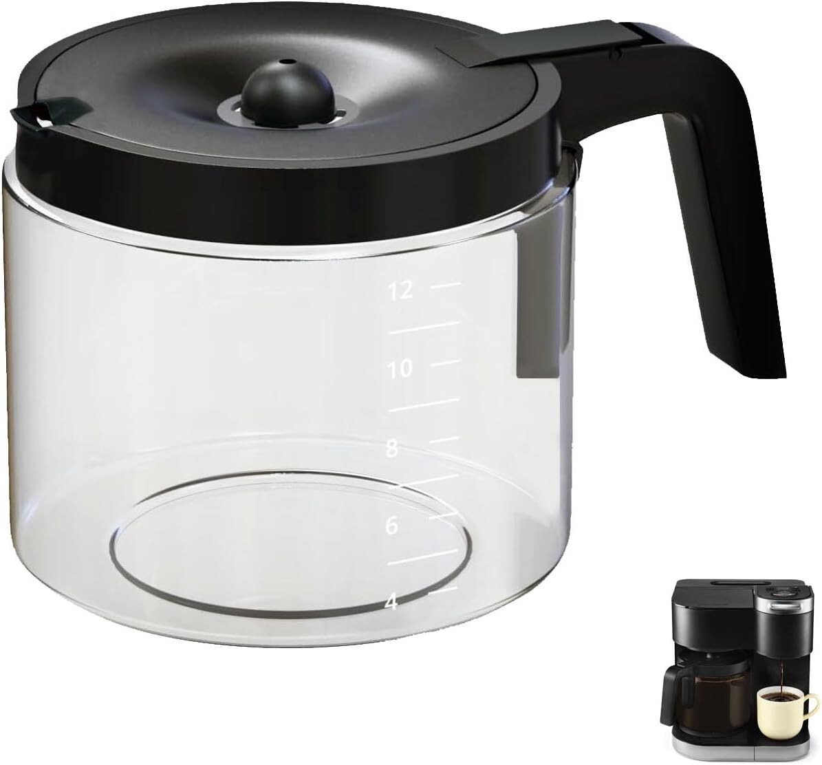 Replacement 12-Cup Coffee Pot Carafe for Keurig K-Duo