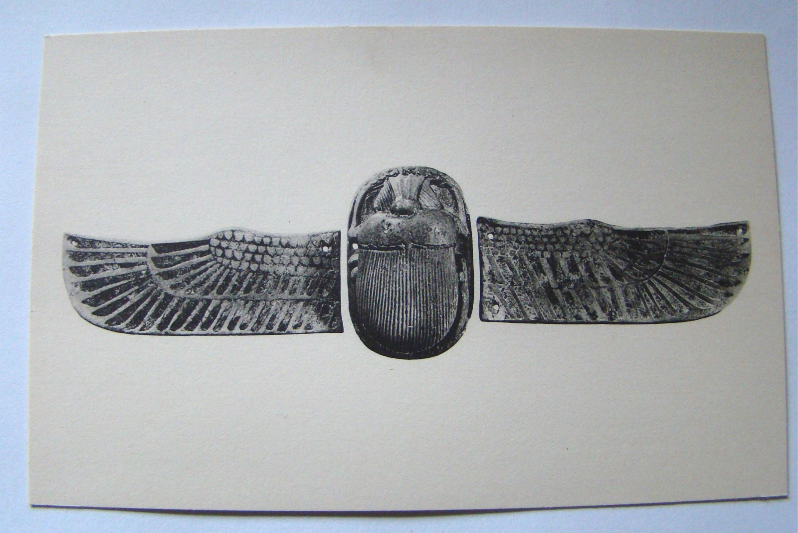 1930\'s Winged Scarab Postcard Ancient Egyptian Artifact Egypt old