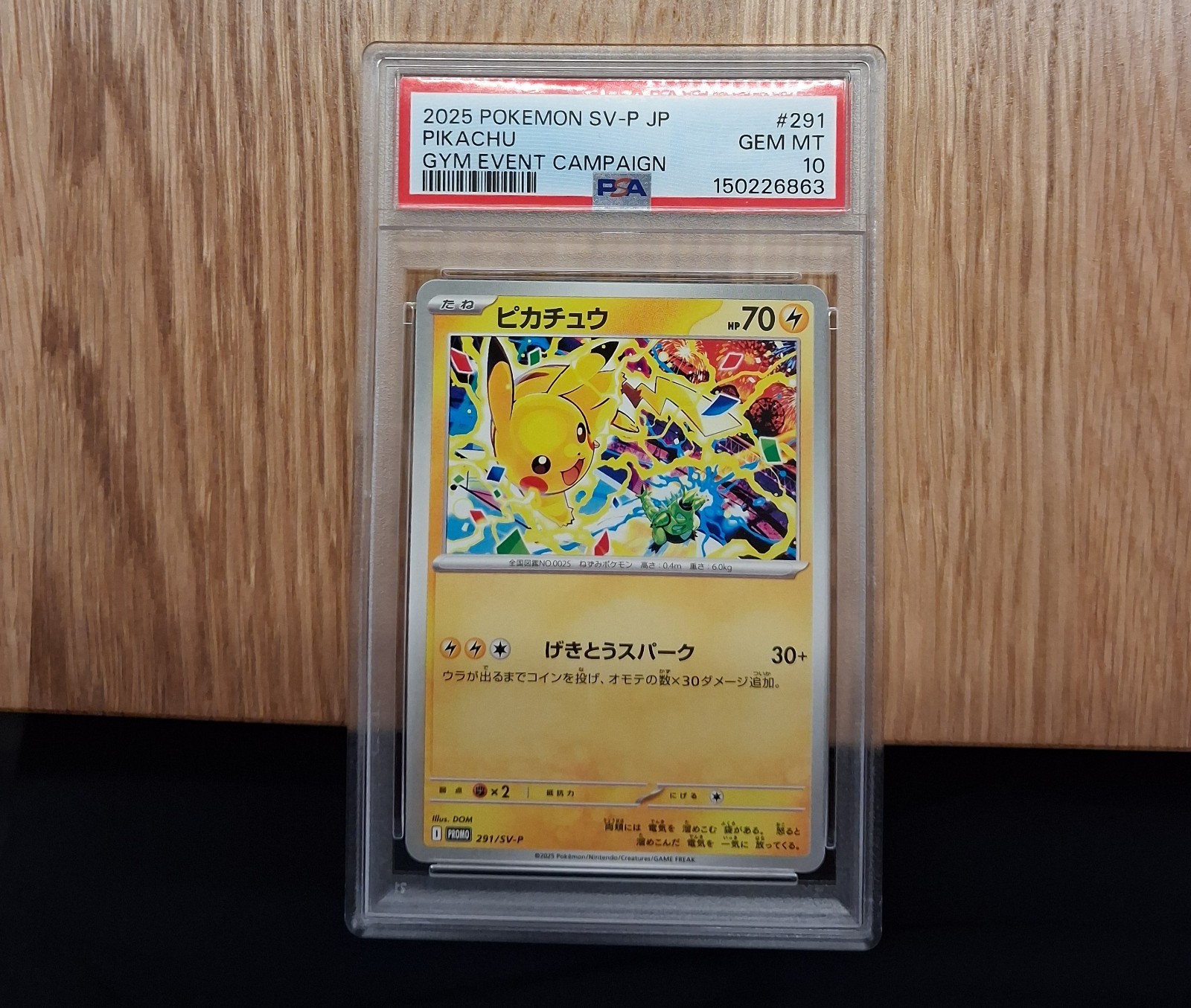PSA 10 Pikachu 291/SV-P Gym Event Campaign 2025 Promo Japanese Pokemon Card