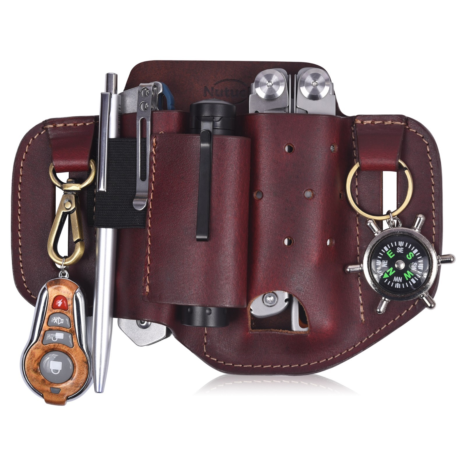NUTUCH Leather EDC Multitool Sheath | Leather EDC Belt Organizer | Flashlight NUTUCH Leather EDC Multitool Sheath | Leather EDC Belt Organizer | Flashlight