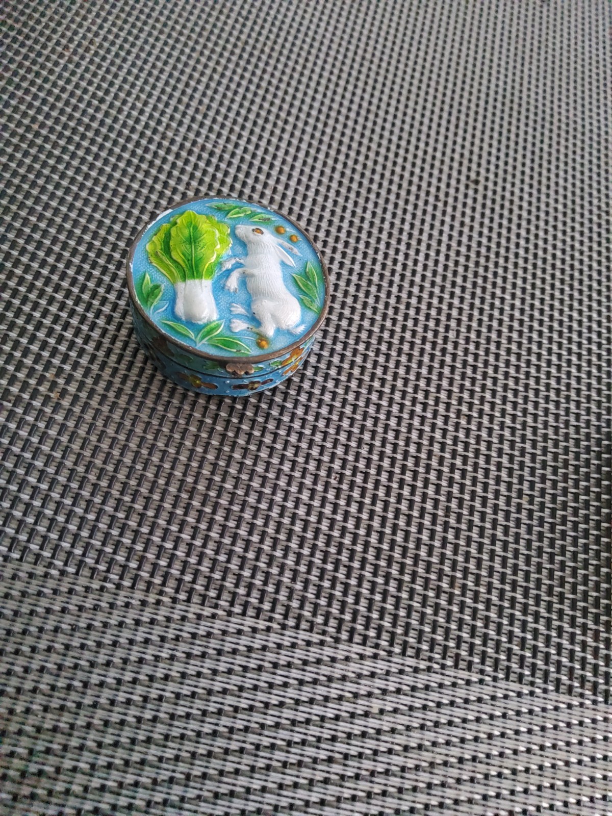 Small Chinesse Silver& Enamel Squirrel Grapes Box,silver Trinket Box Vintage...