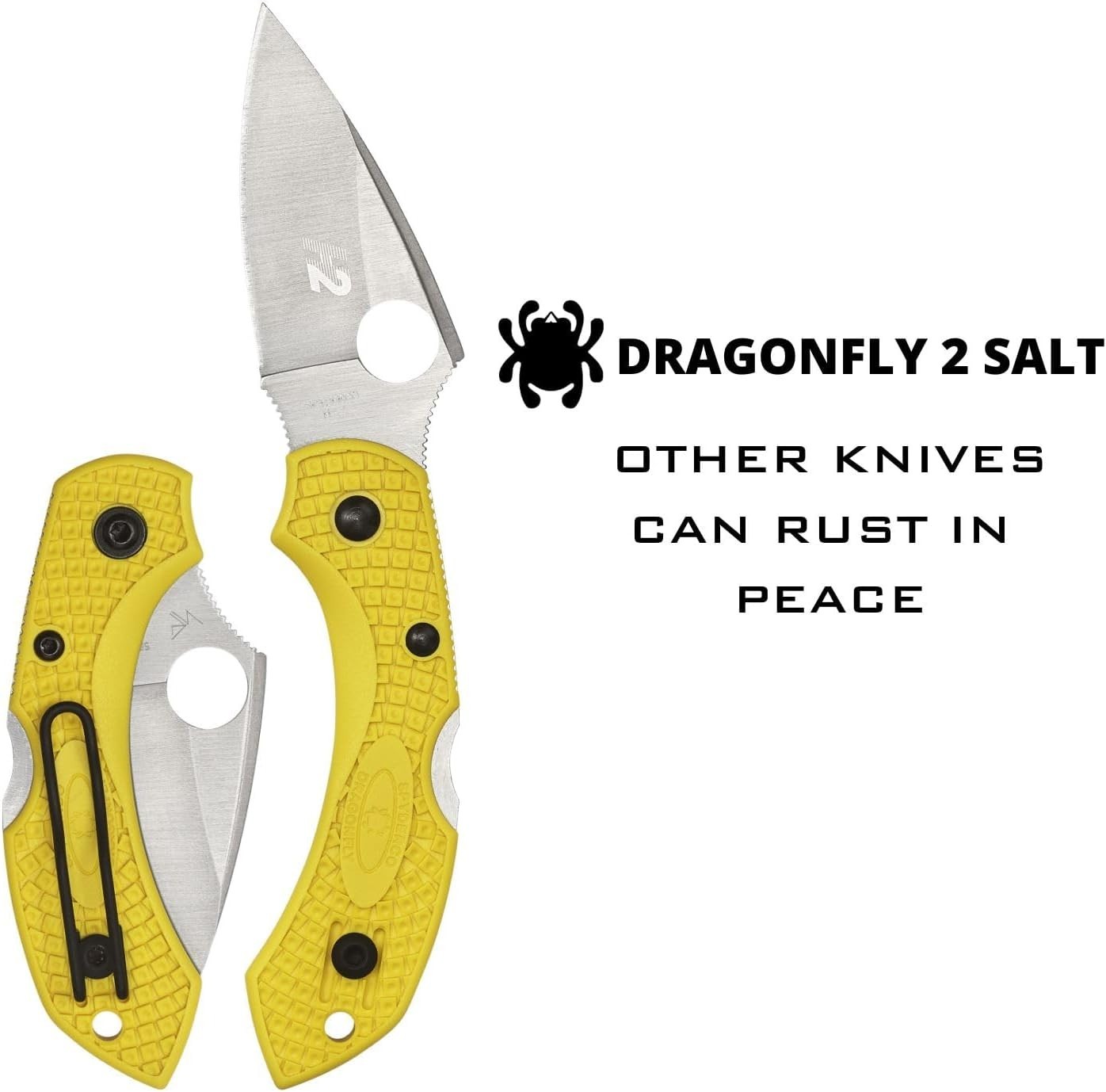Spyderco Dragonfly 2 Lightweight Salt Folding Knife - Yellow Free-Shipping