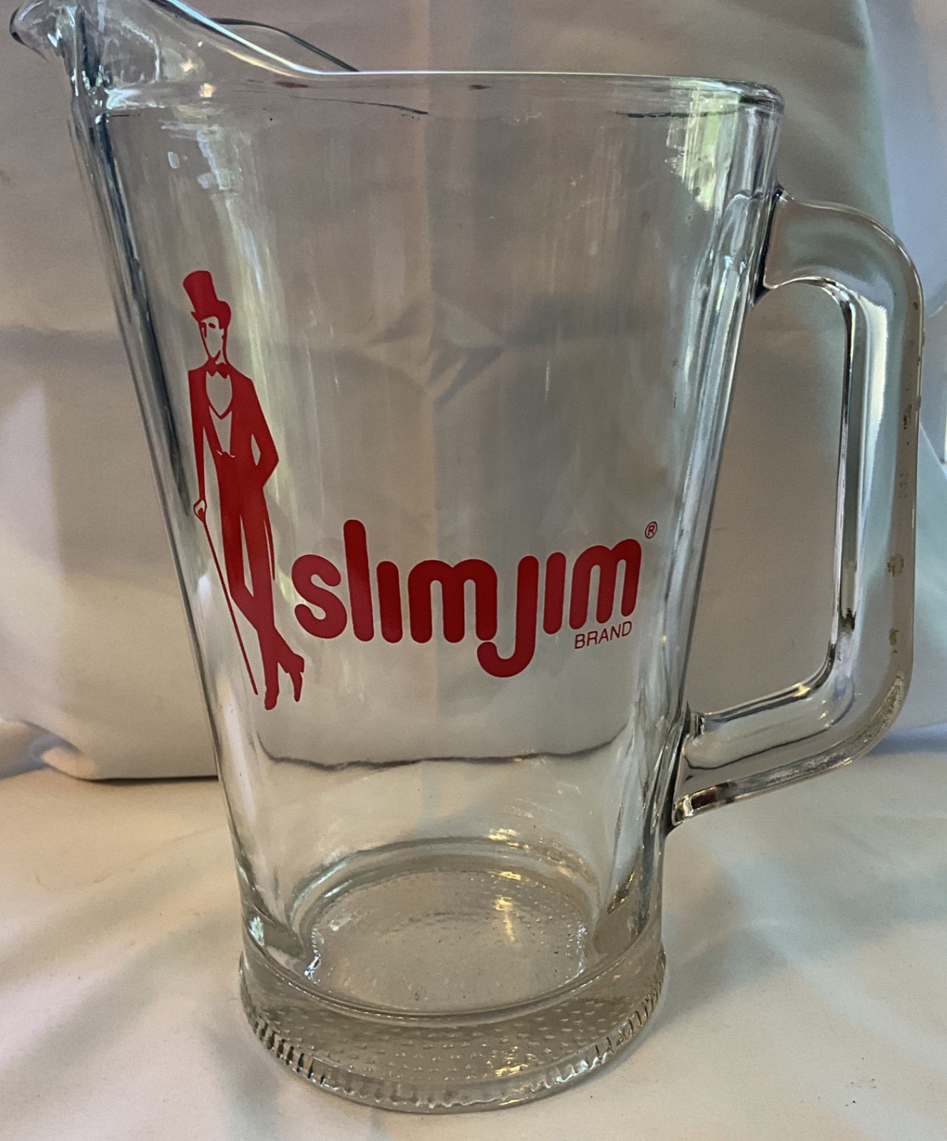 Vintage Glass Slim Jim Pitcher Two Quart Man Cave Collector 9\ Vintage Glass Slim Jim Pitcher Two Quart Man Cave Collector 9\