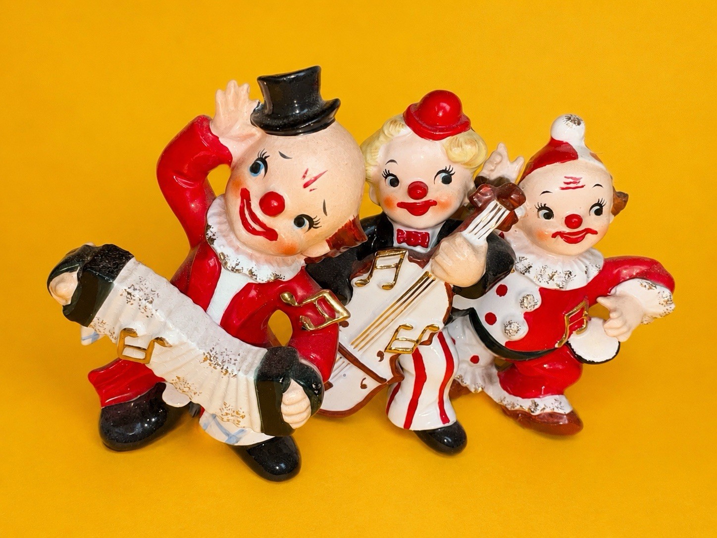 🤡 CUTE Norcrest Vtg Kitsch Circus Clown Figurines 1950s MCM Mint Japan RARE 🤡 CUTE Norcrest Vtg Kitsch Circus Clown Figurines 1950s MCM Mint Japan RARE
