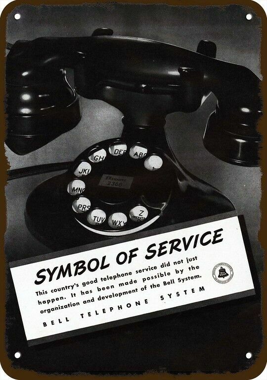 1937 BELL TELEPHONE Rotary Phone Vintage-Look **DECORATIVE REPLICA METAL SIGN** 1937 BELL TELEPHONE Rotary Phone Vintage-Look **DECORATIVE REPLICA METAL SIGN**