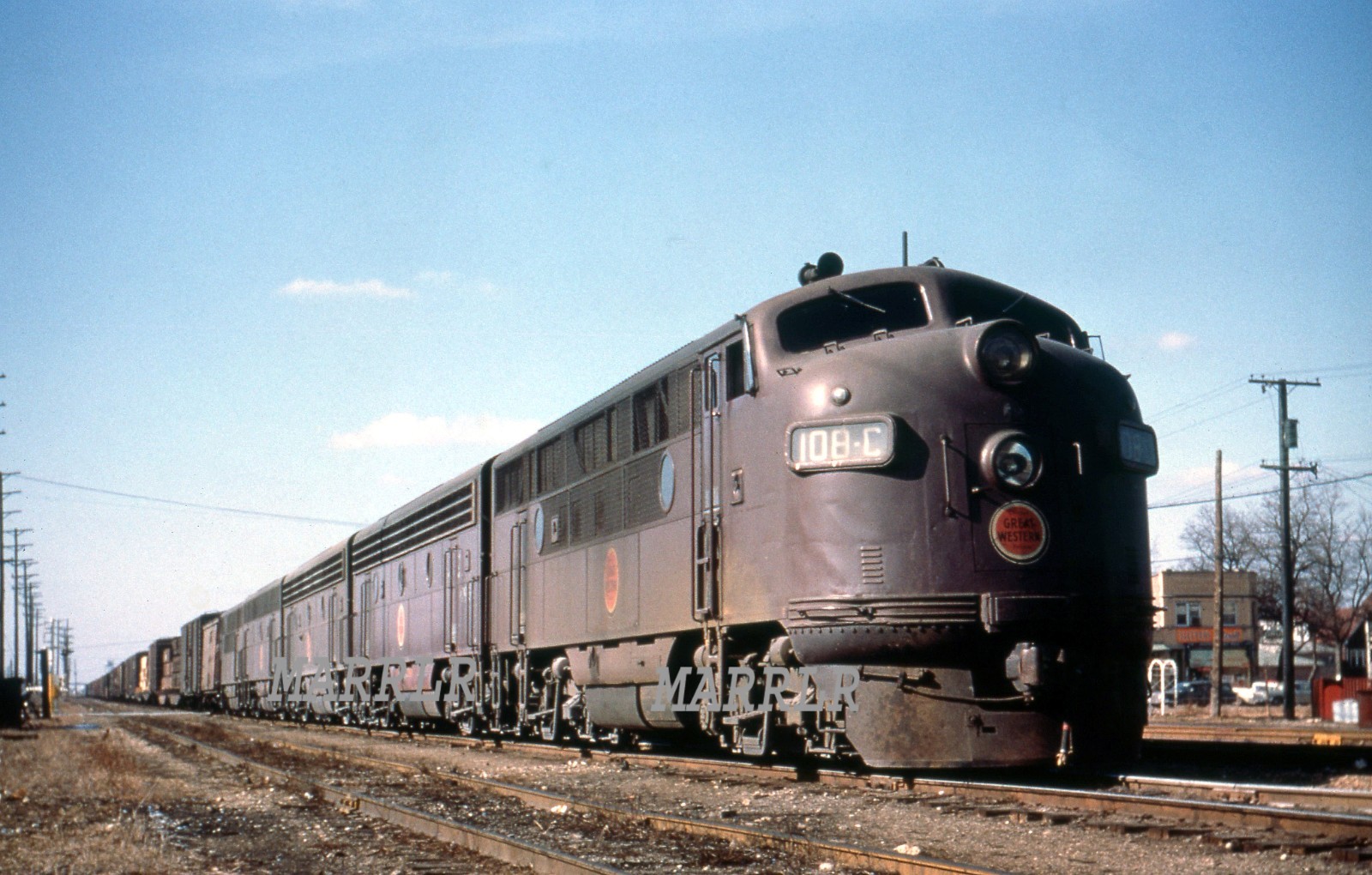 RR Photo-CHICAGO GREAT WESTERN CGW 108C F3A Action at Belwood Il  2/10/1964