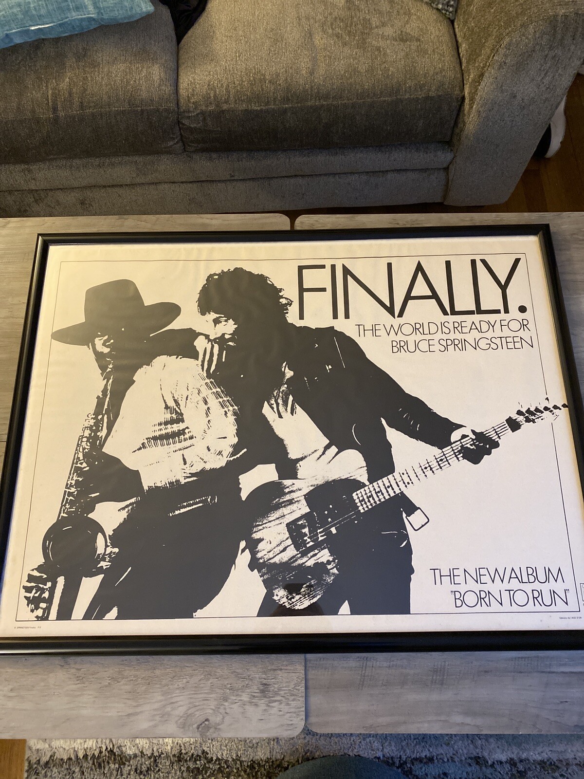 1975 Bruce Springsteen Clarence Clemons BORN TO RUN Concert Poster French RARE