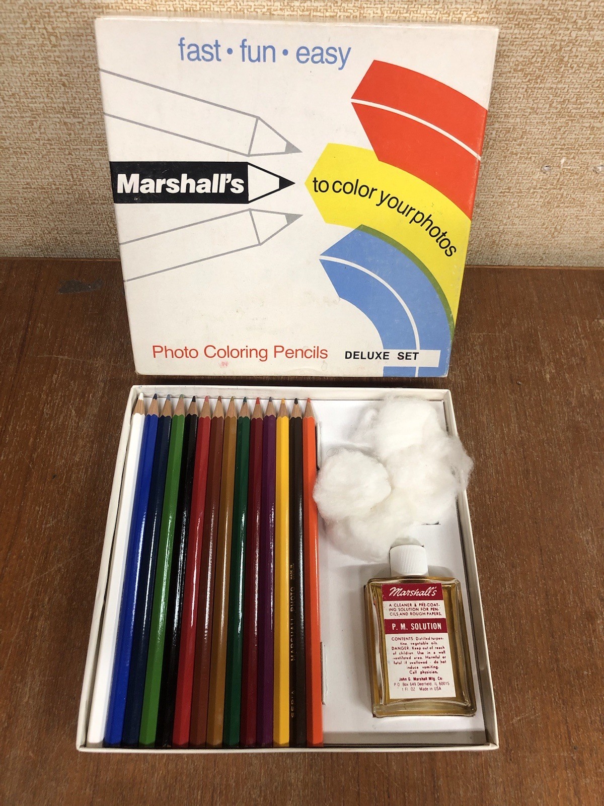 New 9 VTG Marshall's Photo Coloring Pencils Red Yellow Green Purple Brown