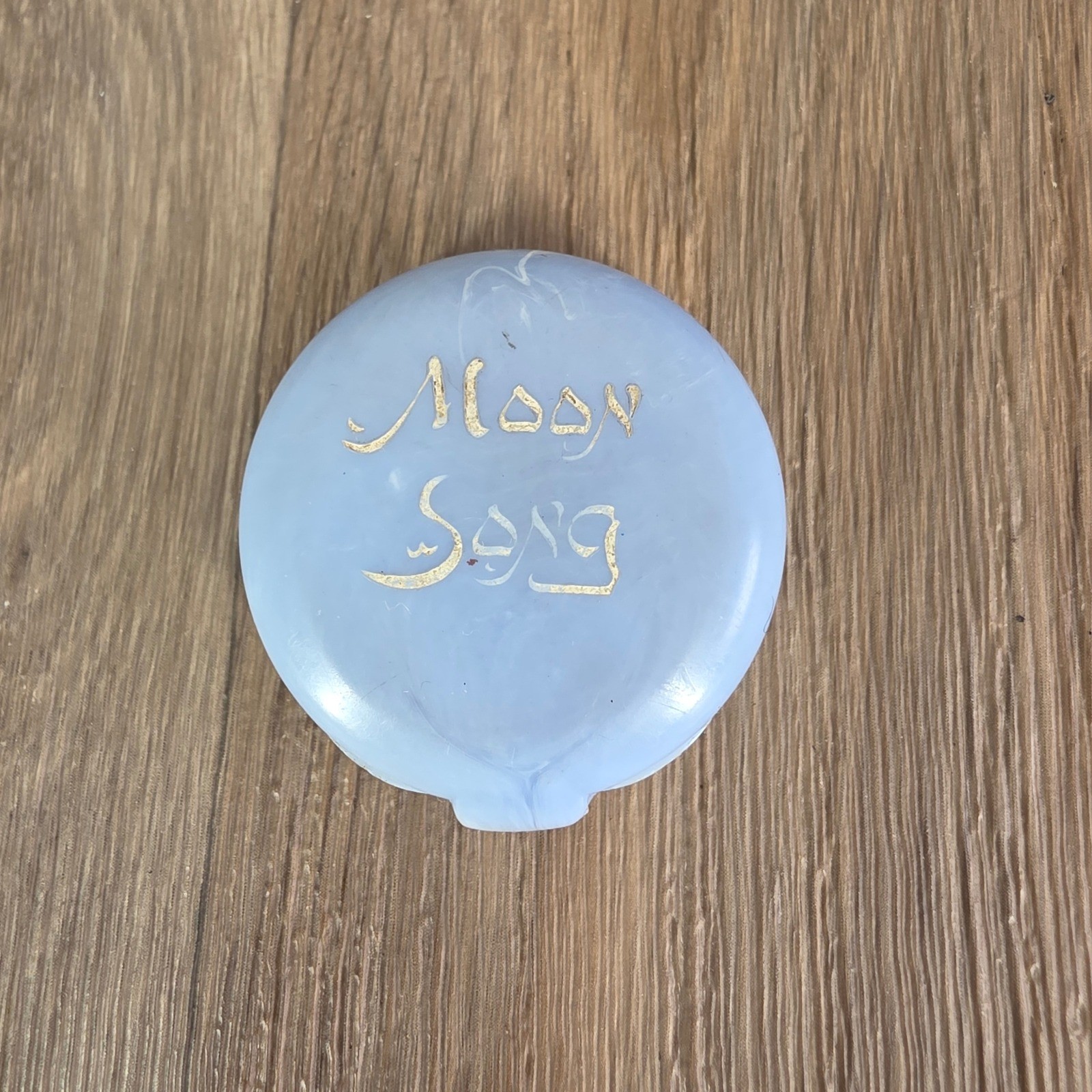 Vintage Moon Song Solid Perfume Compact Tanda Beauty Counselor Blue Marbled