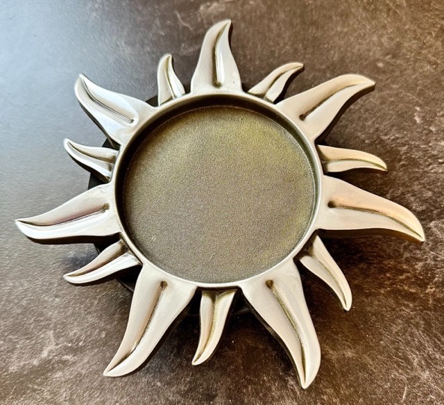 Vintage Celestial Sun Metal Candle Holder