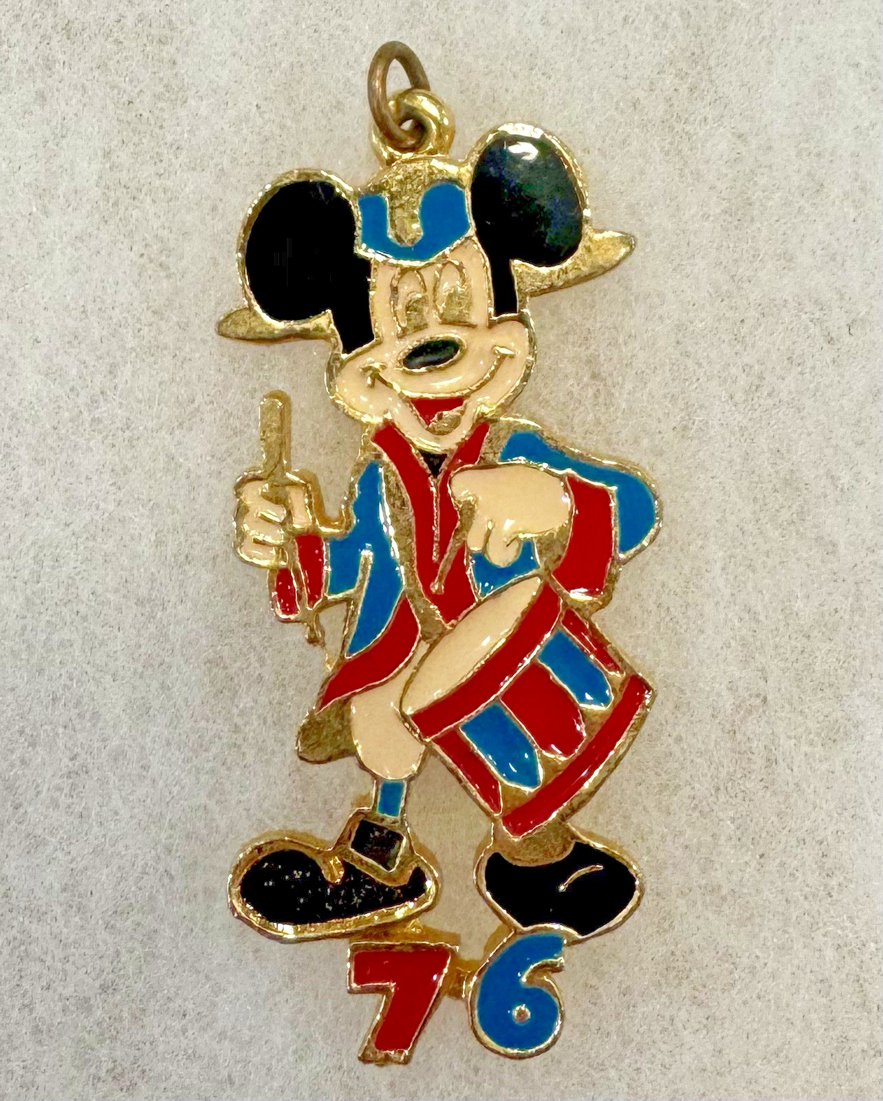 Vintage 1976 Bicentennial Mickey Mouse Charm Necklace