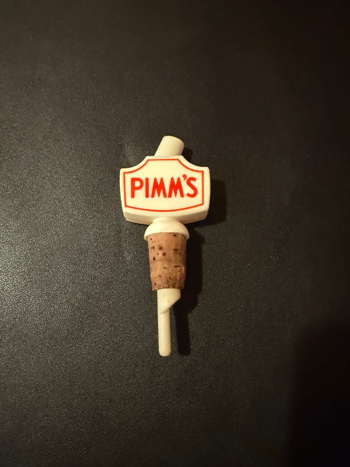 Pimm's Vintage Bottle Stopper Plastic/Bakelite Top with Cork and Pourer 1960's