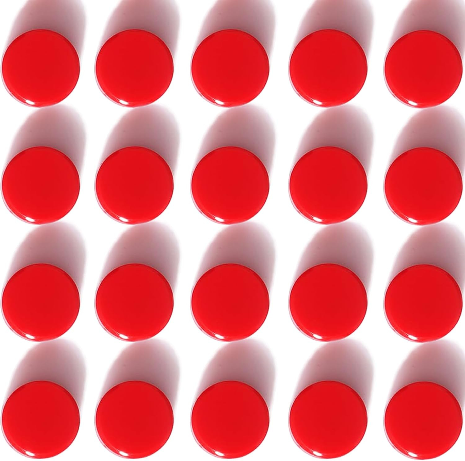 20 Pcs Strong Refrigerator Fridge Magnets Heavy Duty Small Round Whiteboard Red