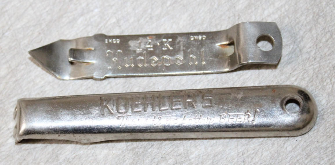 Vintage KOEHLER\'S HUDEPOHL Beer Bottle Openers (2 Total)