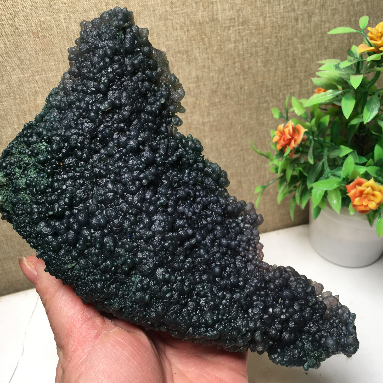 590g Natural green chalcedony grape agate crystal specimen Indonesia fb843