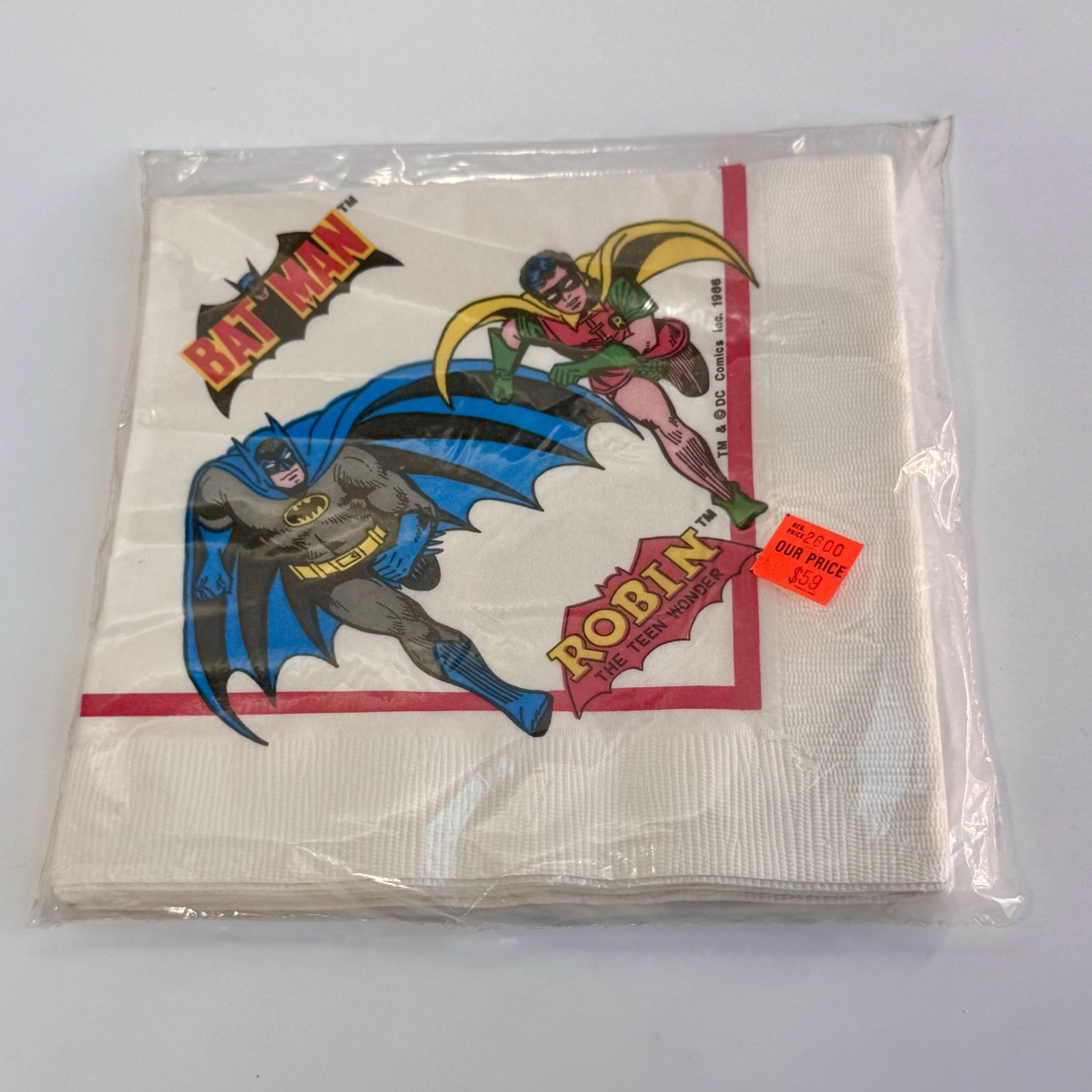 1966 Vintage Batman & Robin 16-Pack Party Napkins – MIP, Sealed 60’s