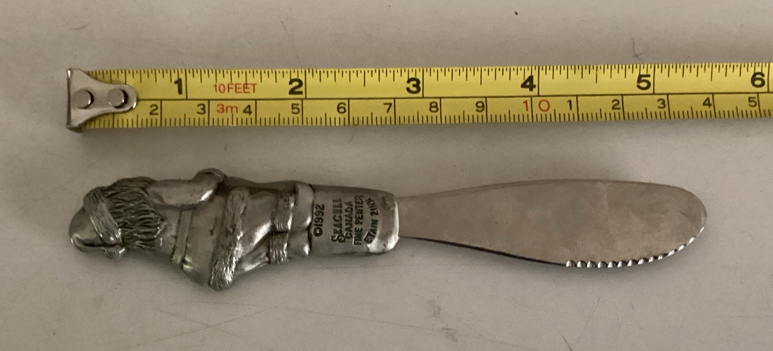 1992 Seagull Canada Fine Pewter Etain Zinn Cheese Spreader. 