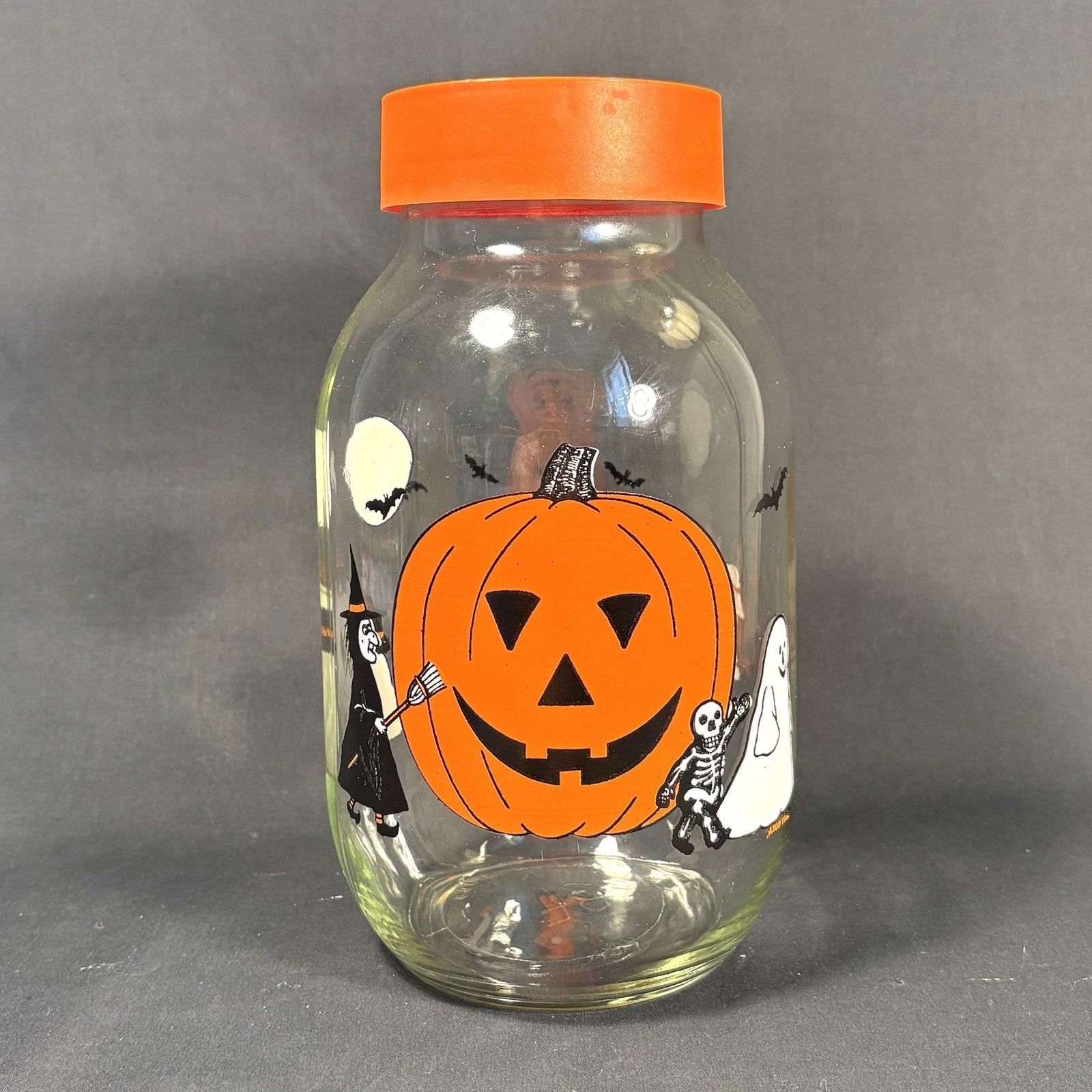 Vintage 1980s Carlton Glass Halloween Candy Jar