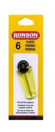 Genuine Ronson Lighter Flint, 1 pack (6 Flints) For most lighters, USA SHIPPER