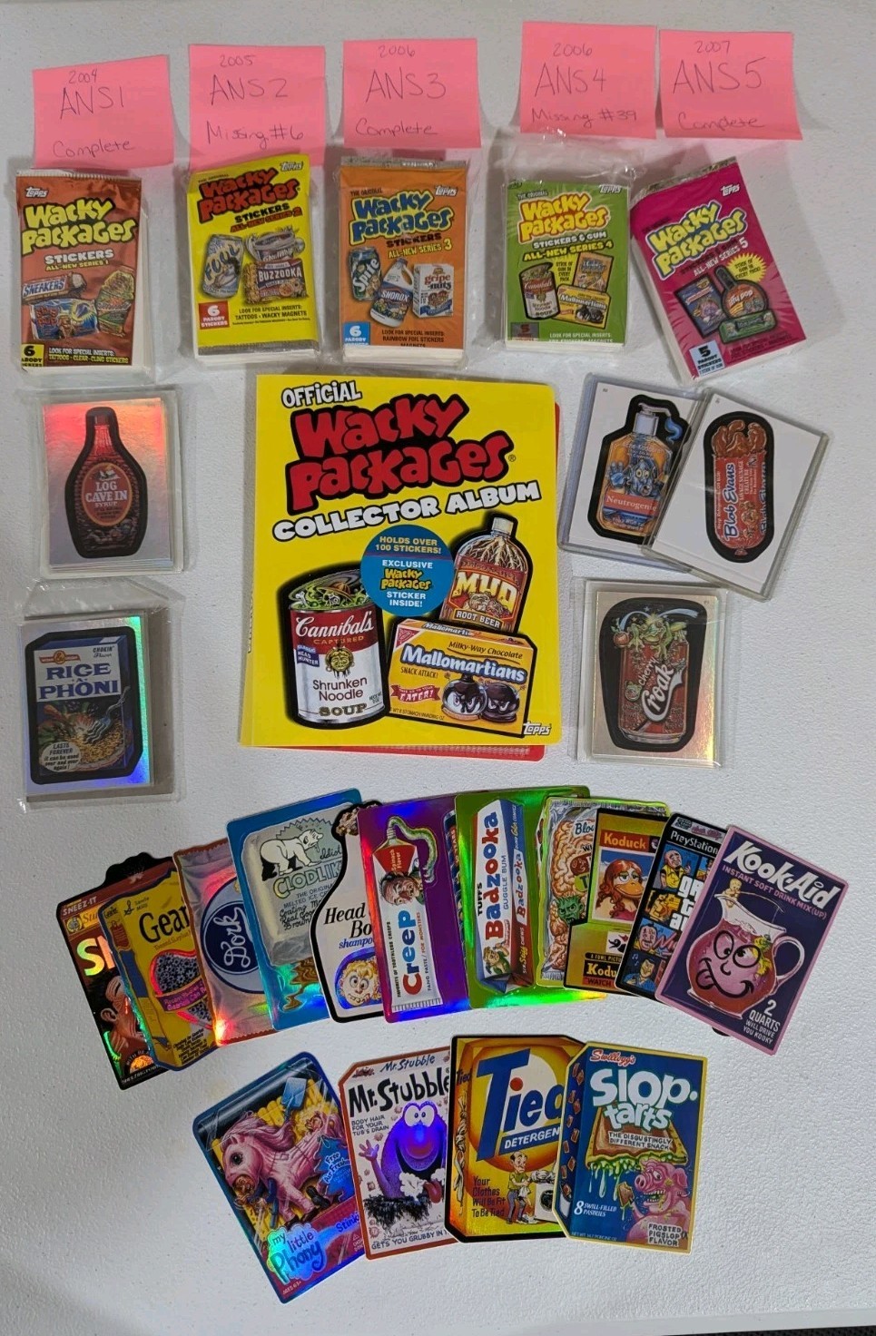 2000s Topps Wacky packages Lot ANS1 ANS2 ANS3 ANS4 ANS5 ALL NEW SERIES NM  LOOK