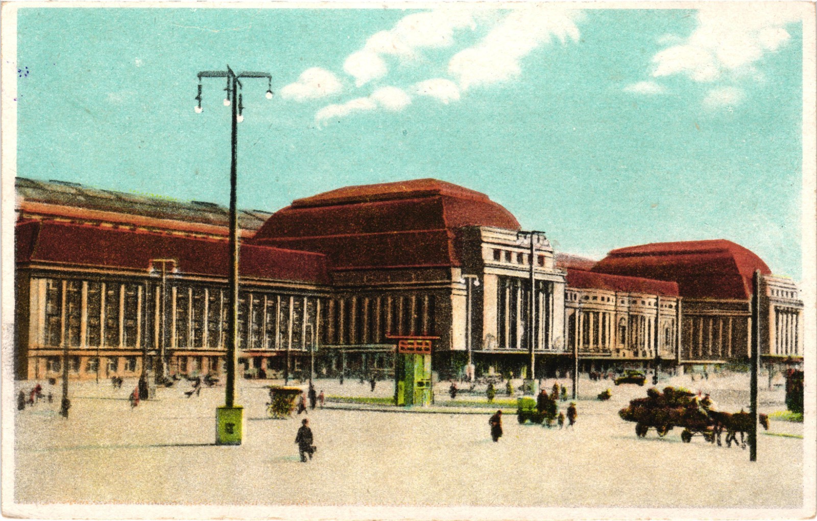 GERMANY Saxony Leipzig Central Train Station Opened 1915 VTG Postcard