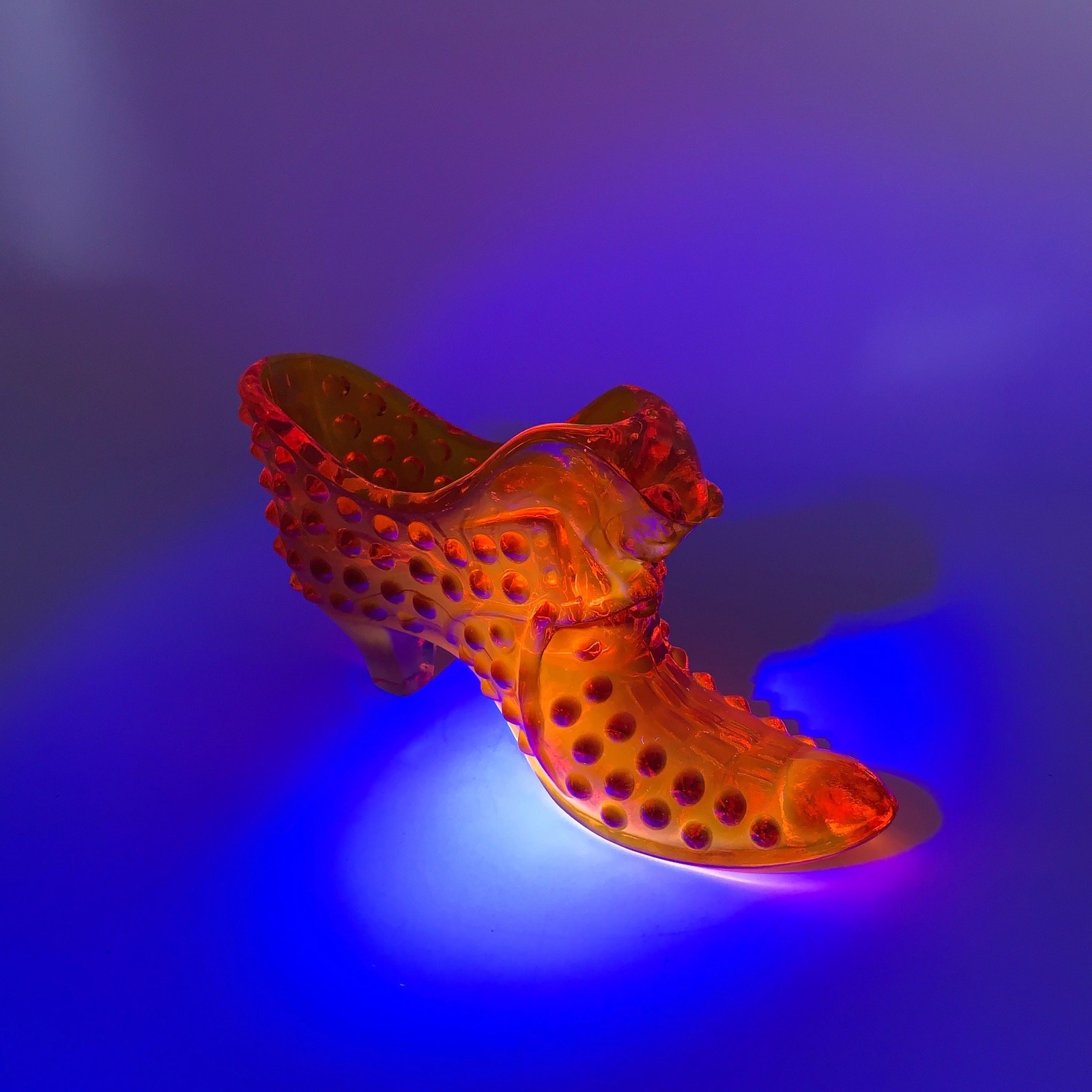 Fenton Amberina Hobnail Slipper, 3