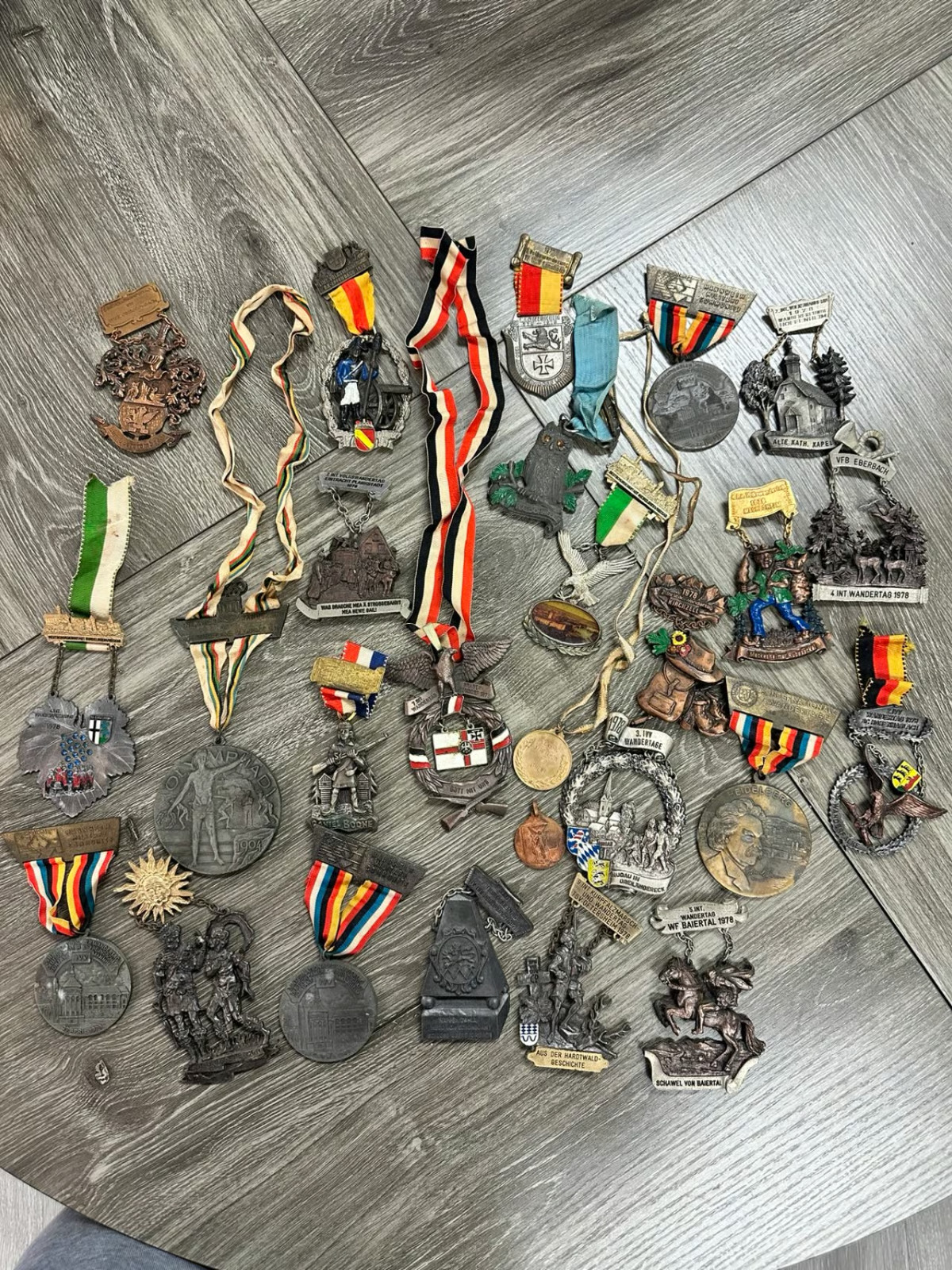 Collection of 26 Vintage German IVV Wandertag and Commemorative Medal