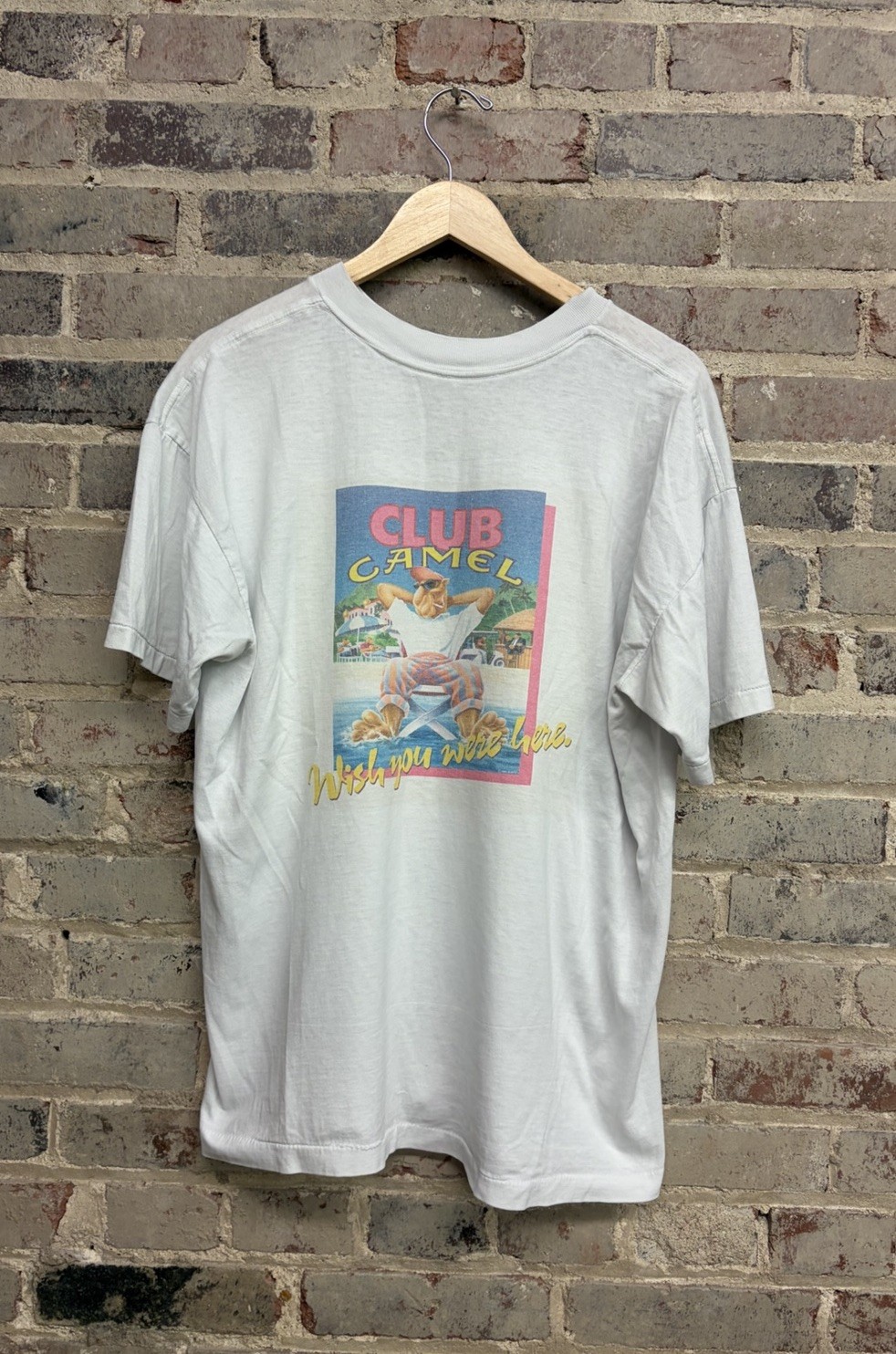RARE VTG JOE CLUB CAMEL MEMBER Cigarettes BEACH Pocket  TEE SHIRT XL RJR USA