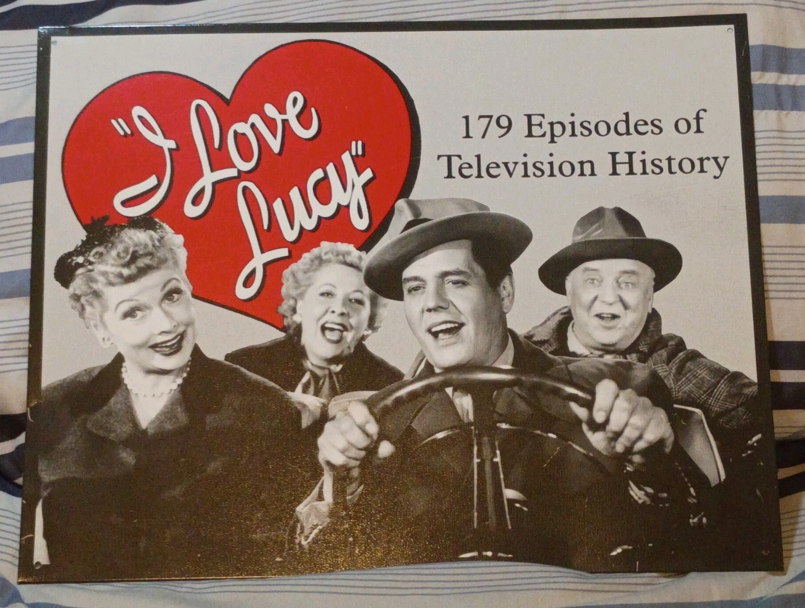 I Love Lucy 179 Episodes of Television History Tin Wall Sign Size: 16x 12. AD