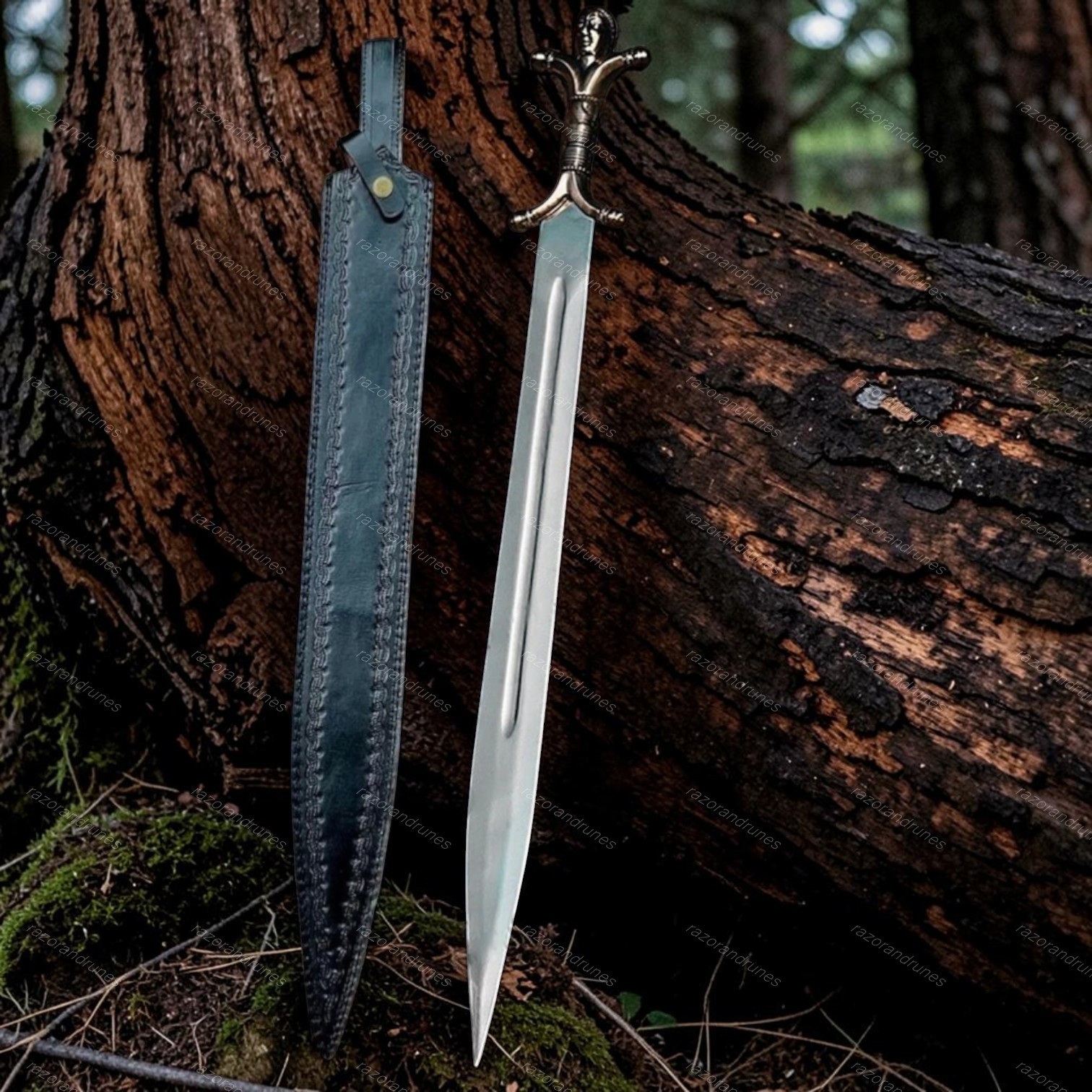 Medieval Celtic Anthropomorphic Scottish Sword Irish Fantasy Viking Battle prop Medieval Celtic Anthropomorphic Scottish Sword Irish Fantasy Viking Battle prop