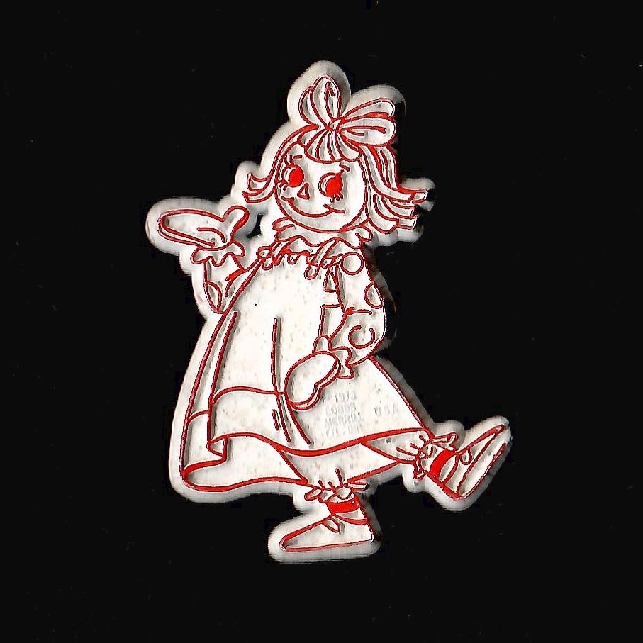 Raggedy Ann  Vtg Novelty Magnet Rubber Fridge  '70s