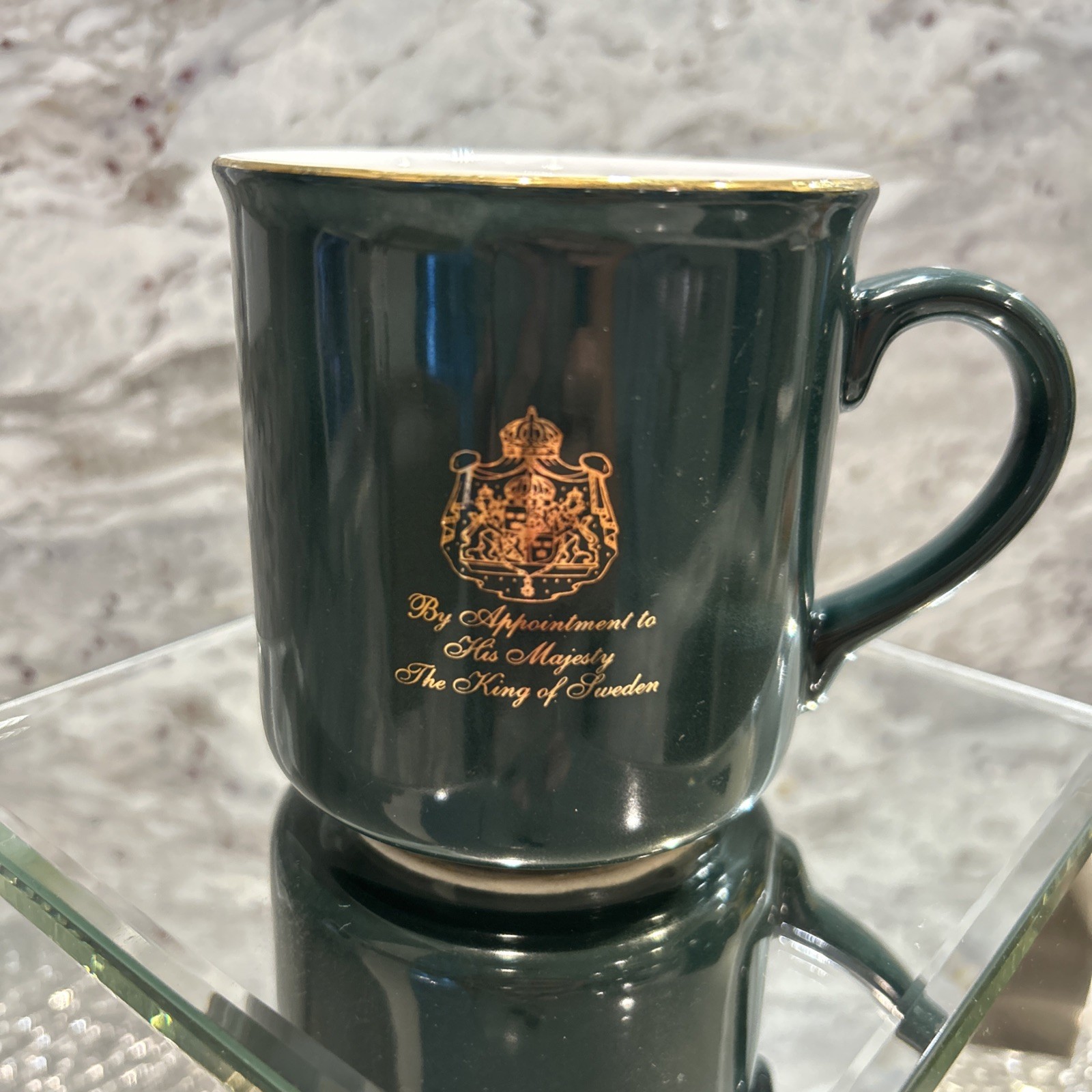 Gevalia Kaffe Green Ceramic Advertising Coffee Mug Solid Round Handle 1