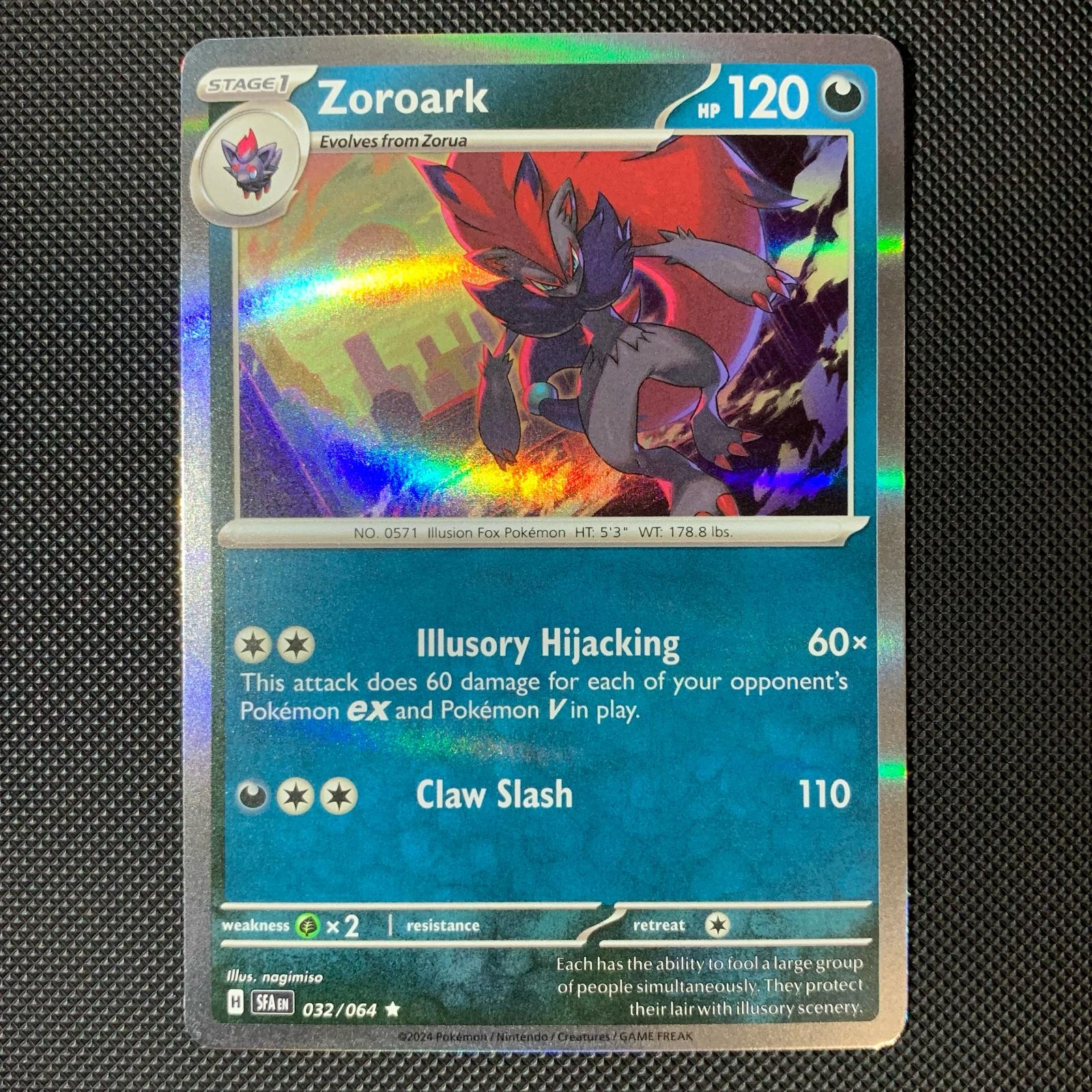 Zoroark 032/064 Rare Shrouded Fable Pokemon Holo Near Mint