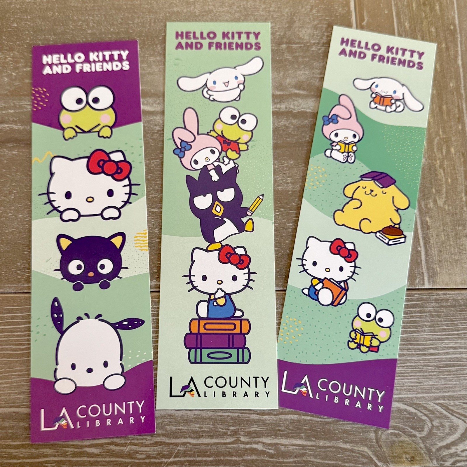 LA Los Angeles County Library x Sanrio Hello Kitty Card Bookmark all 3