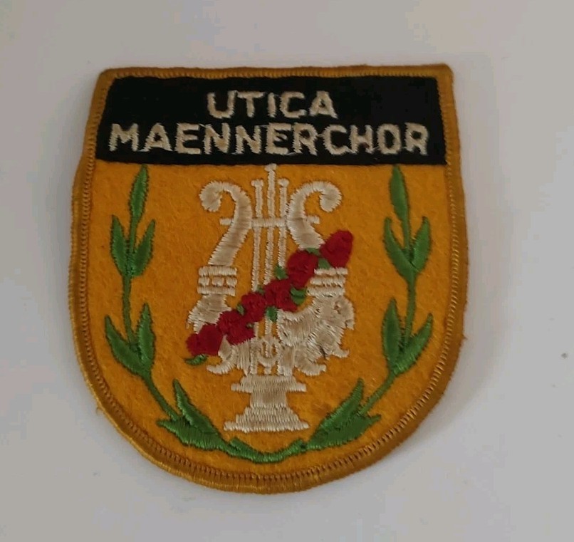 Vintage Utica Maennerchor Patch Rare