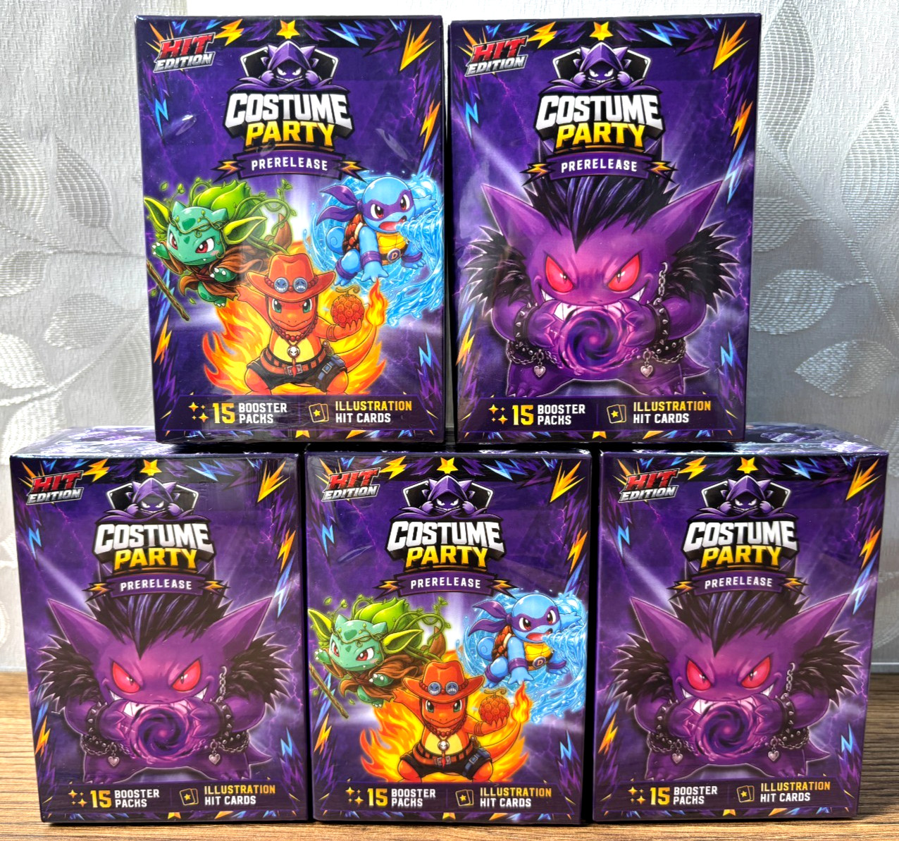 5 BOXES - 2026 BOX POKEMON COSTUME PARTY PRERELEASE HE Cards - 75 Packs Gengar