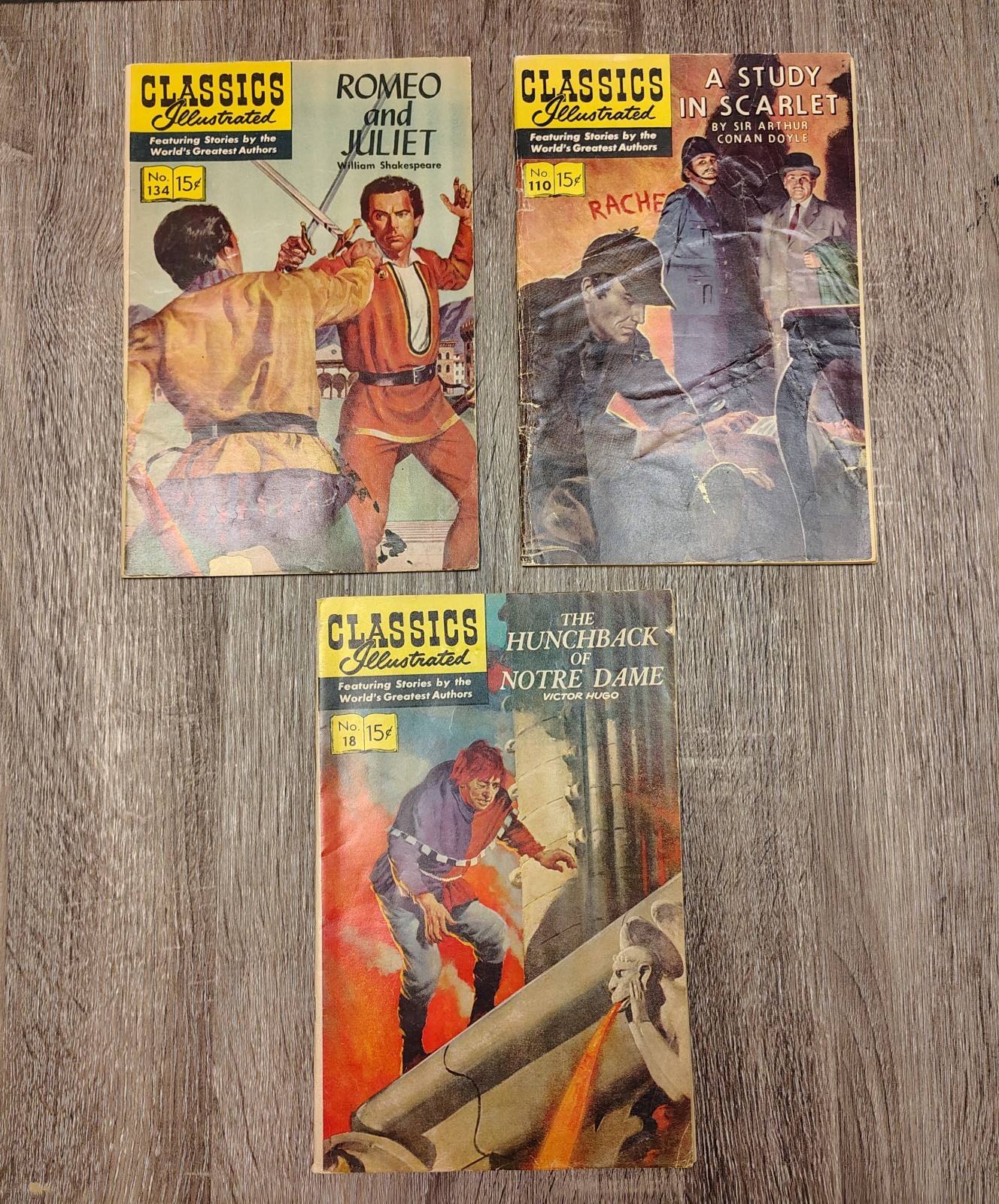 Classics Illustrated Comic Books Lot of 3 (#18, 110, 134)