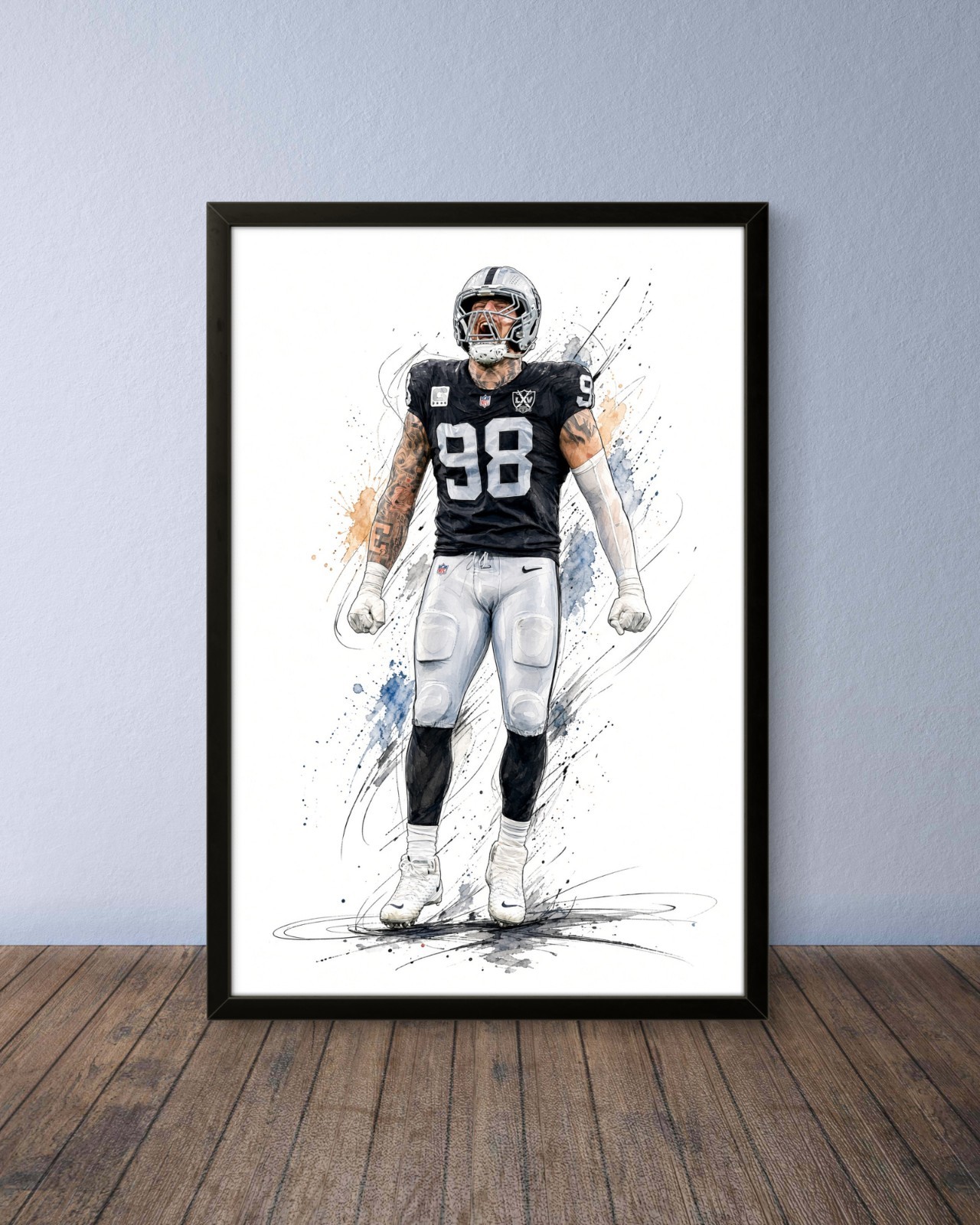 Maxx Crosby Las Vegas Raiders Football Poster Art Print Wall Art Print Picture