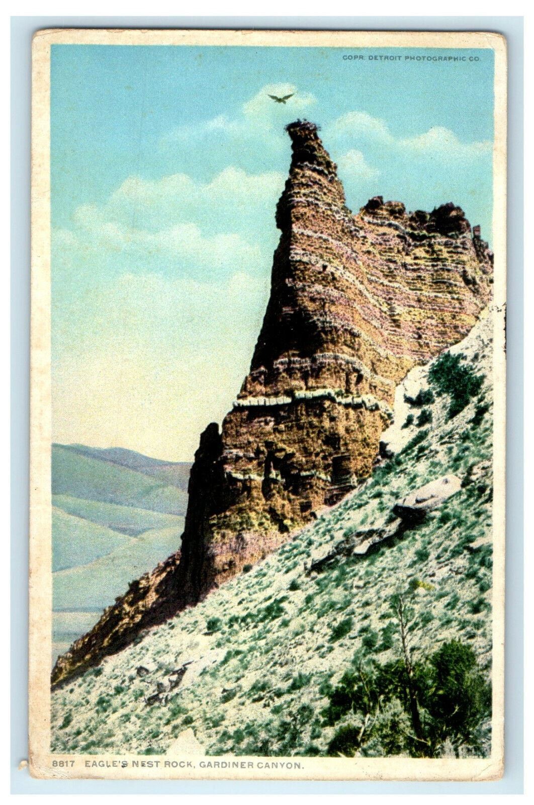 c1910s Eagles Nest Rock Gardiner Canyon Wyoming Antique Posted Postcard c1910s Eagles Nest Rock Gardiner Canyon Wyoming Antique Posted Postcard