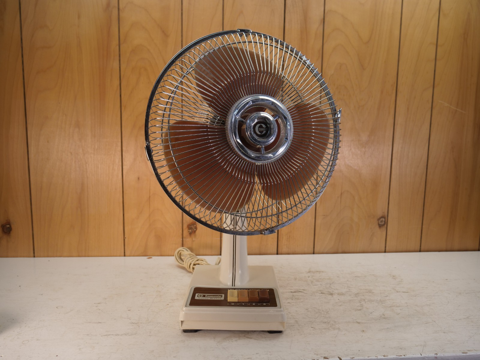 Vintage Commander Sleepy Breeze 1970's Fan  Brown Tan TESTED