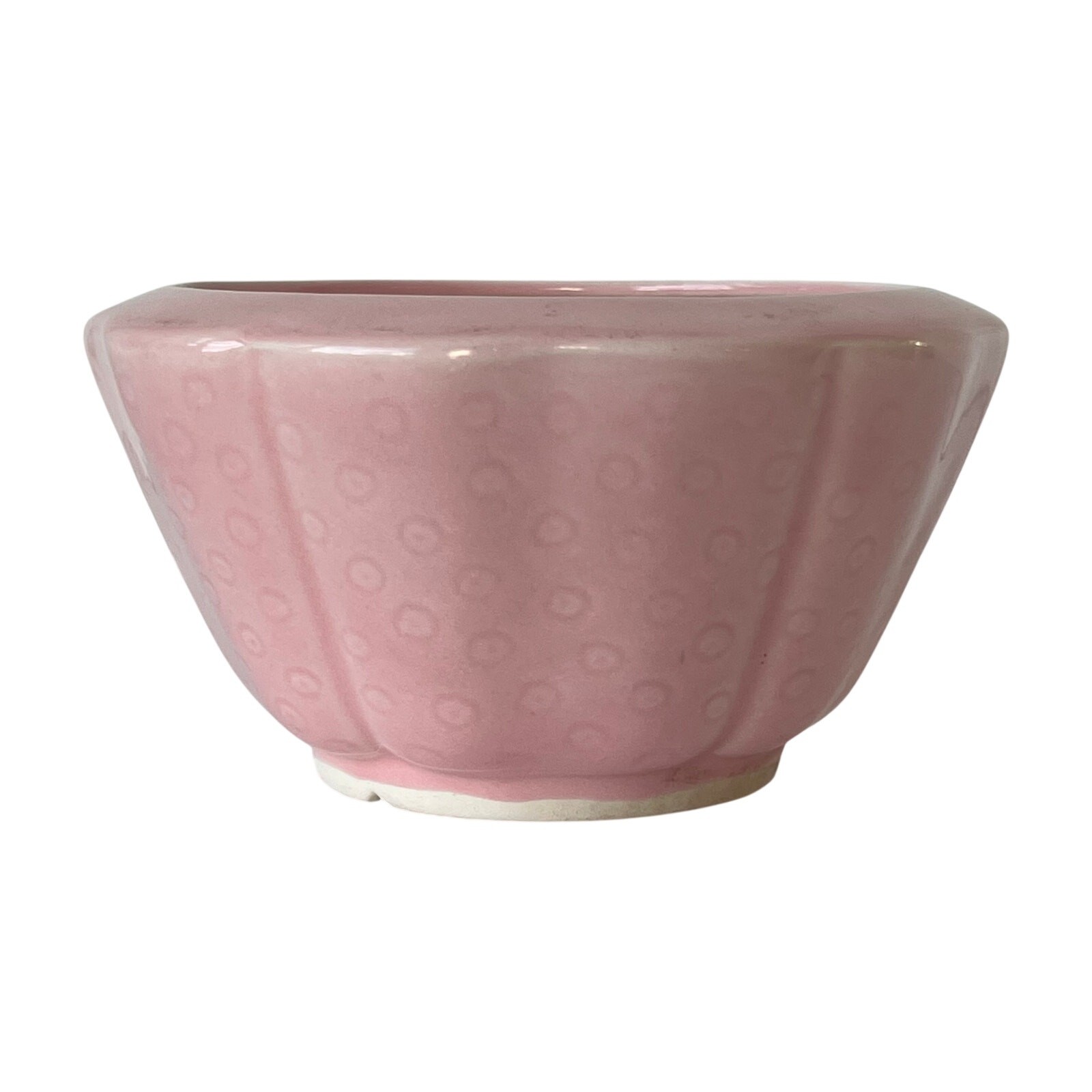 Belmar California Pottery Planter #310 Pink MCM Vintage Embossed Dot Ceramic