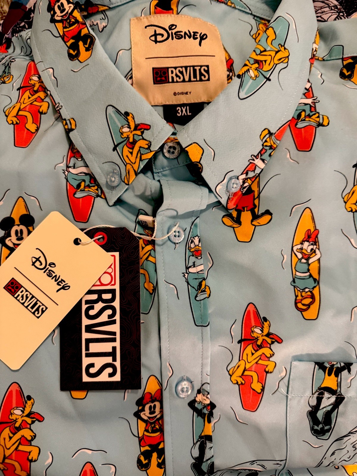 Disney RSVLTS Mickey Mouse & Friends Shirt 3X Surfboard Summer Minnie Pluto Surf