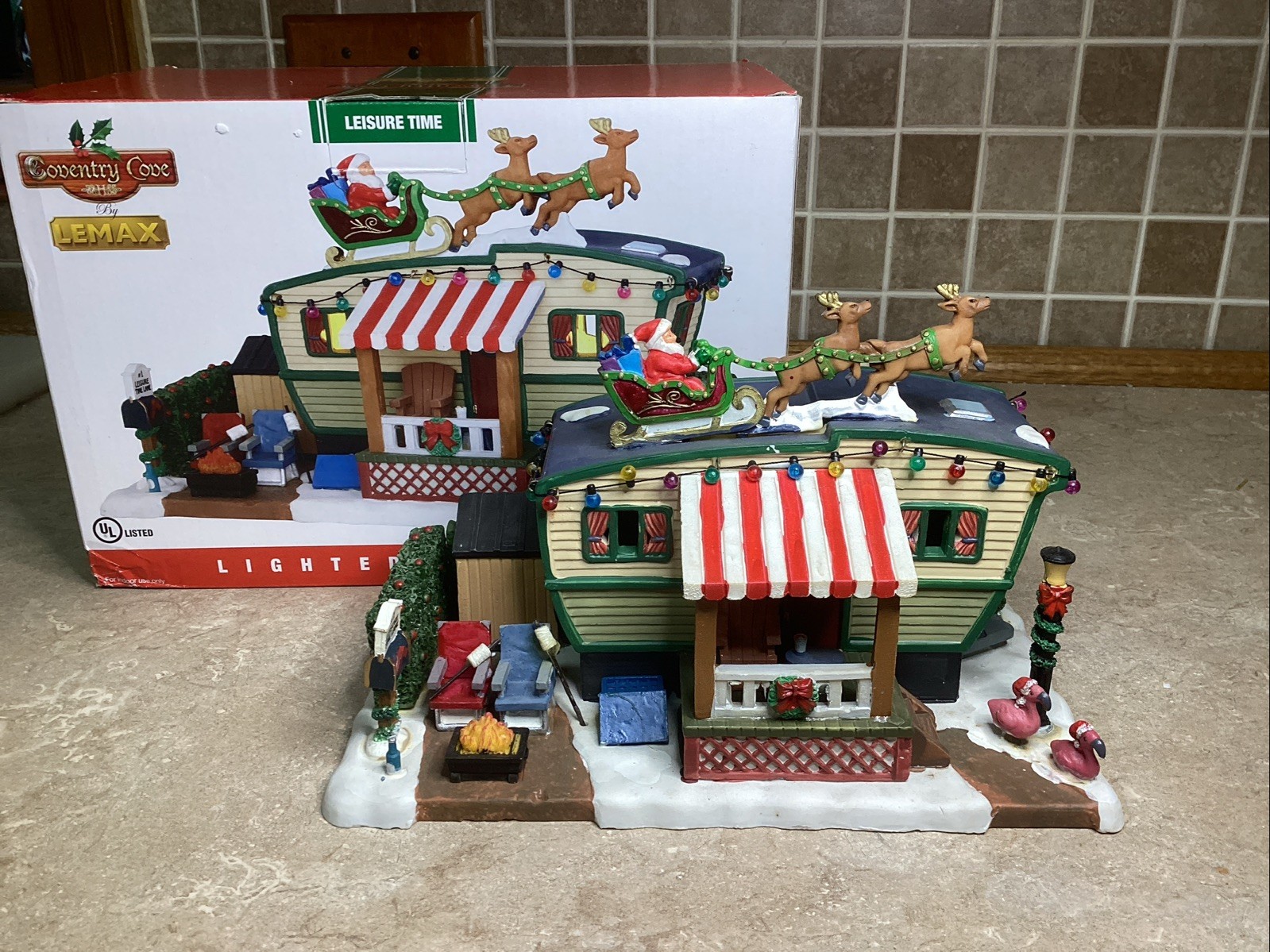 Lemax Coventry Cove “Leisure Time” Lighted Building- Box And Light Cord- EUC