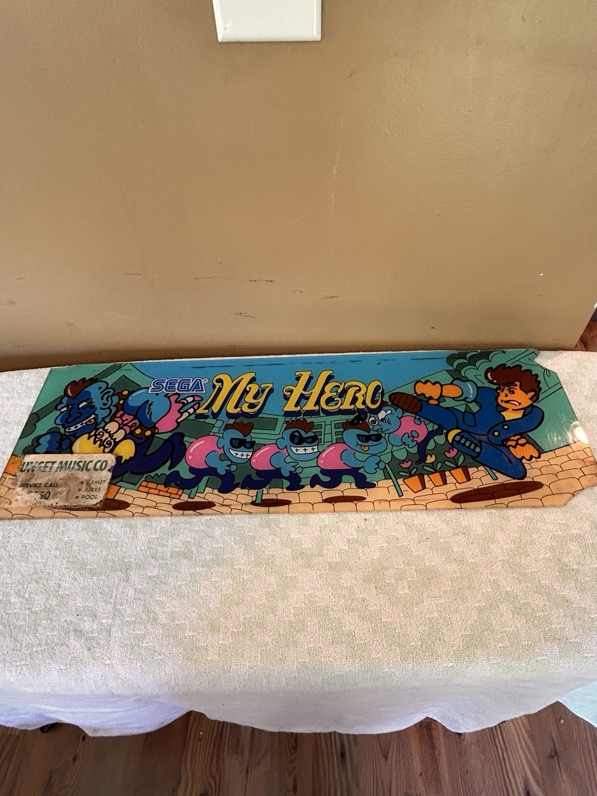 VINTAGE - MY HERO BY SEGA ARCADE MARQUEE Original Art Header