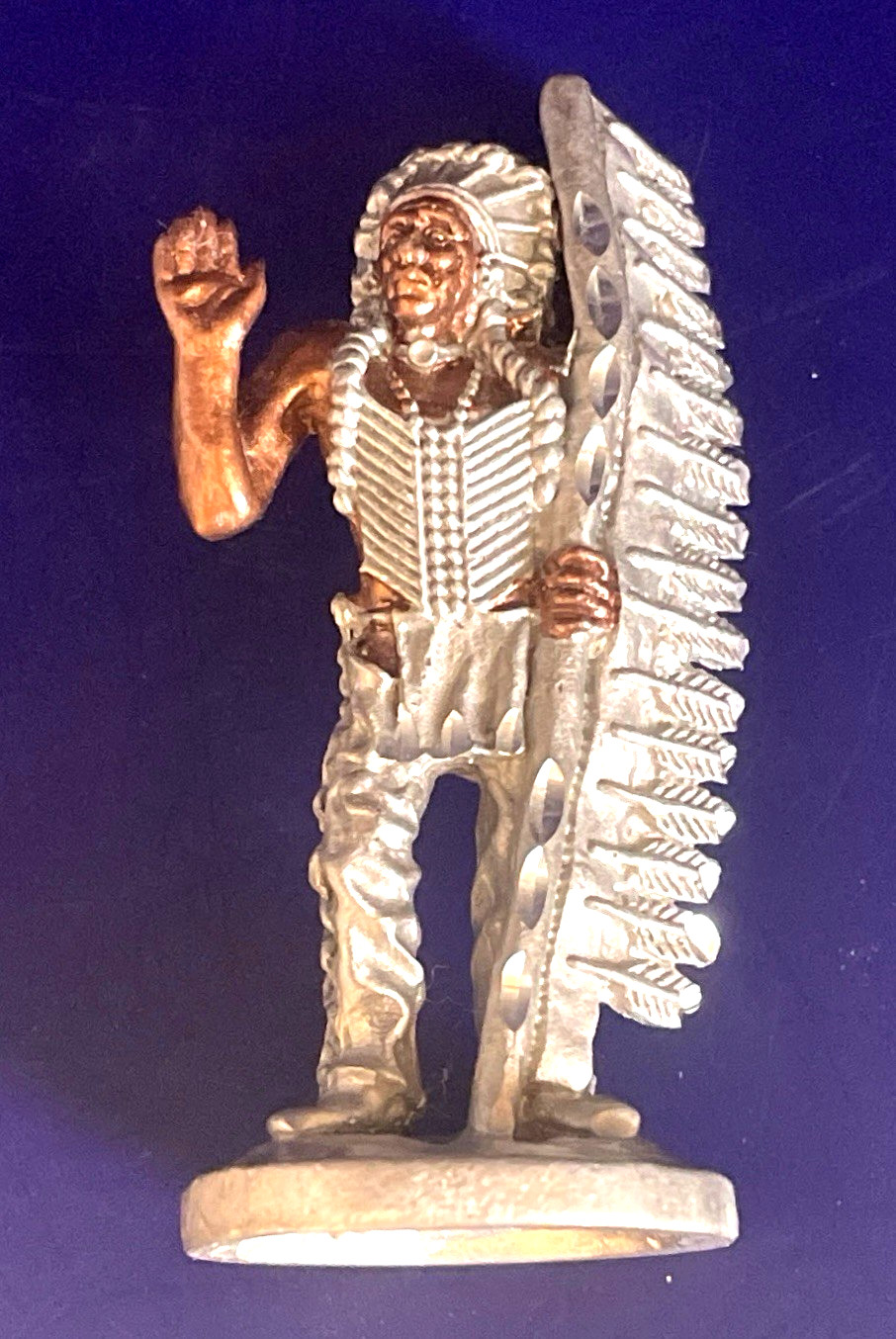 Indian Chief Silver & Copper Figurine MWFP 1992 C. Julian Indian Chief Silver & Copper Figurine MWFP 1992 C. Julian