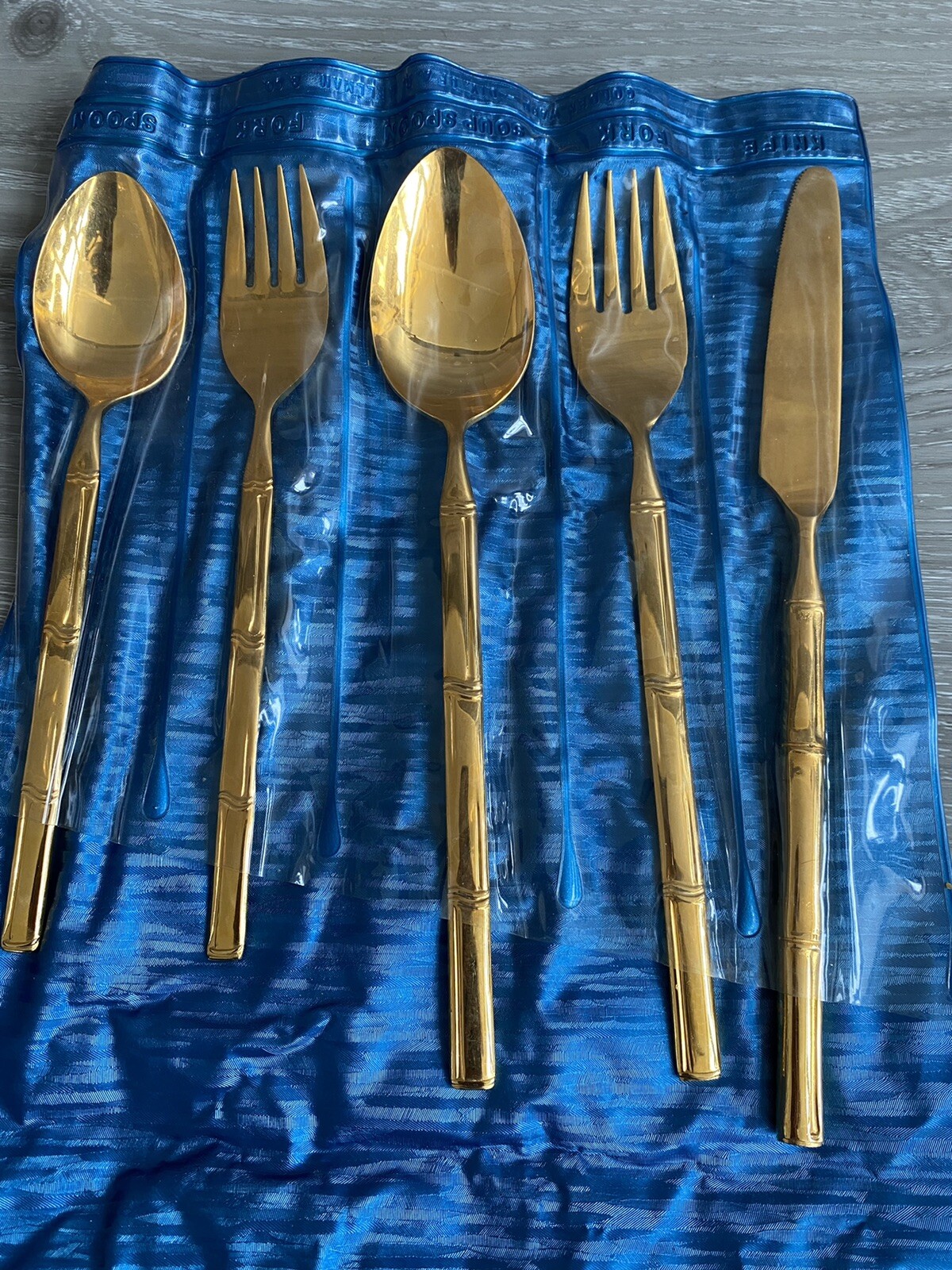 Vintage Gold Plated Flatware- 1960\'s Goldenware by A.R. Gellman & Co 5 Piece Set