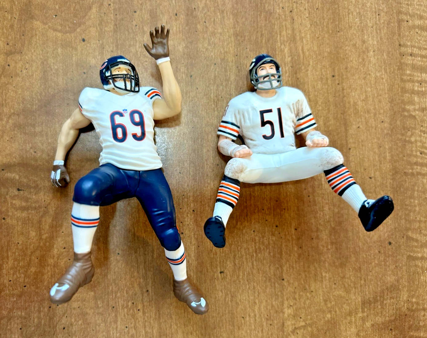 LOT OF (2) HALLMARK KEEPSAKE CHICAGO BEARS ORNAMENTS - DICK BUTKUS - JARED ALLEN