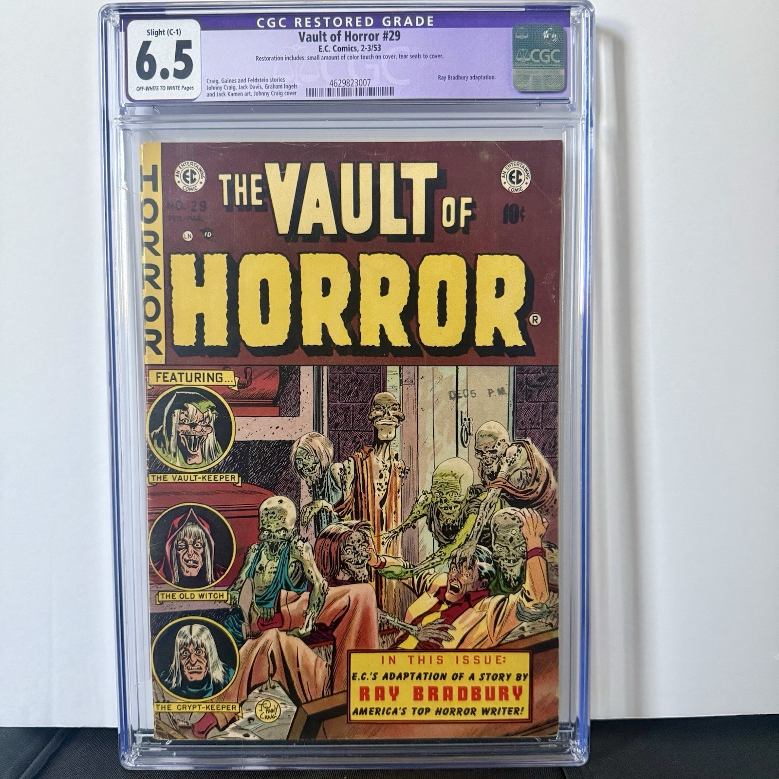 Vault of Horror 29 CGC 6.5 (R) OW/W EC Comics 1953 Pre Code Horror Johnny Craig Vault of Horror 29 CGC 6.5 (R) OW/W EC Comics 1953 Pre Code Horror Johnny Craig